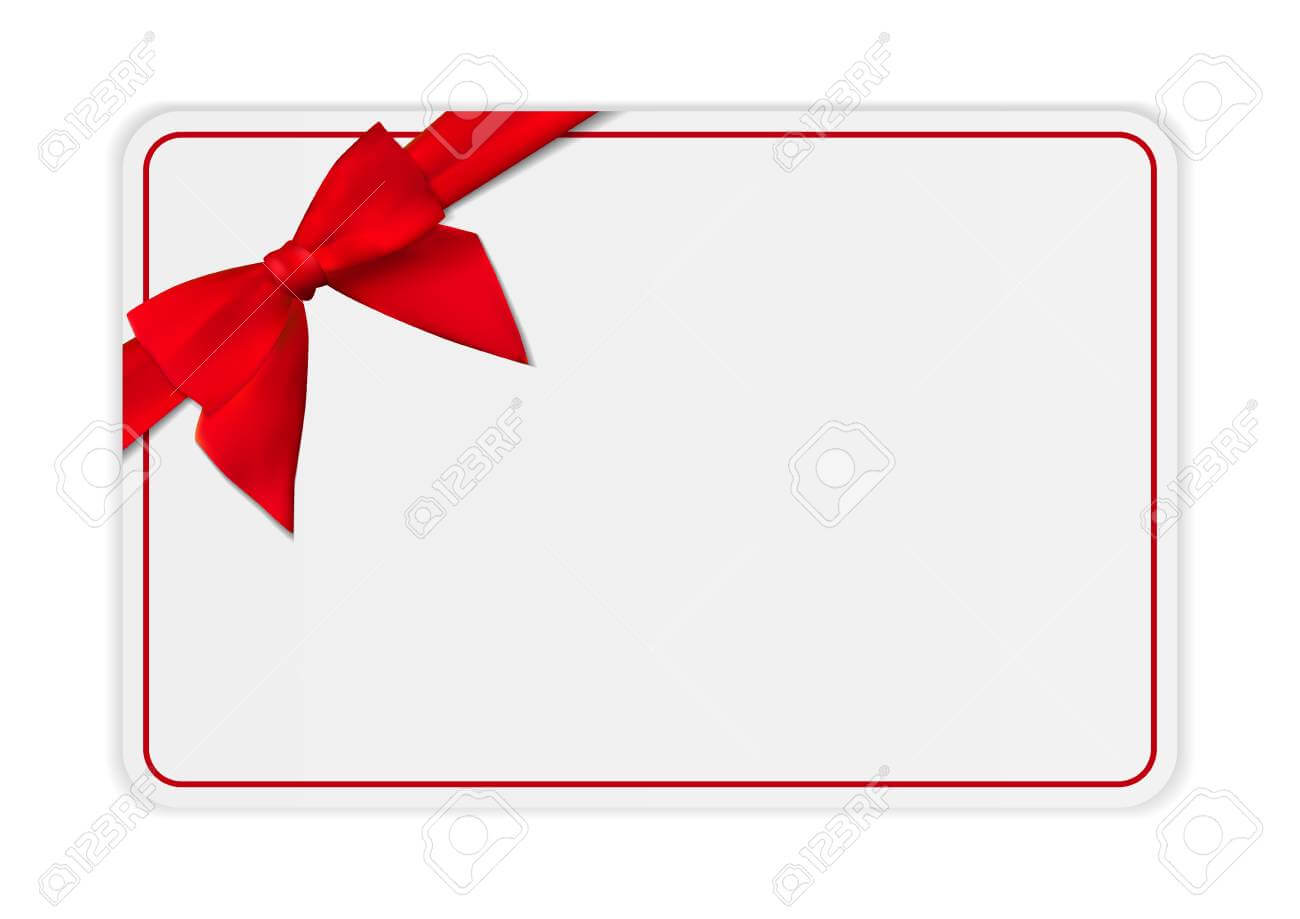 Blank Gift Card Template With Bow And Ribbon. Vector Illustration.. With Regard To Present Card Template