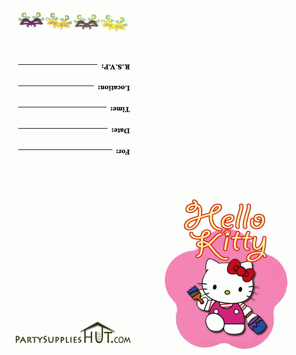 Blank Hello Kitty Birthday Invitation – Free Printable Intended For Hello Kitty Birthday Card Template Free