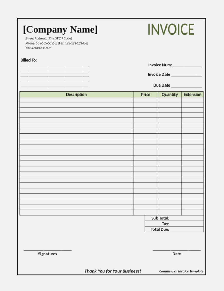 Blank Invoice Sample Pdf Fillable Service Free Receipt Pertaining To Free Printable Invoice Template Microsoft Word
