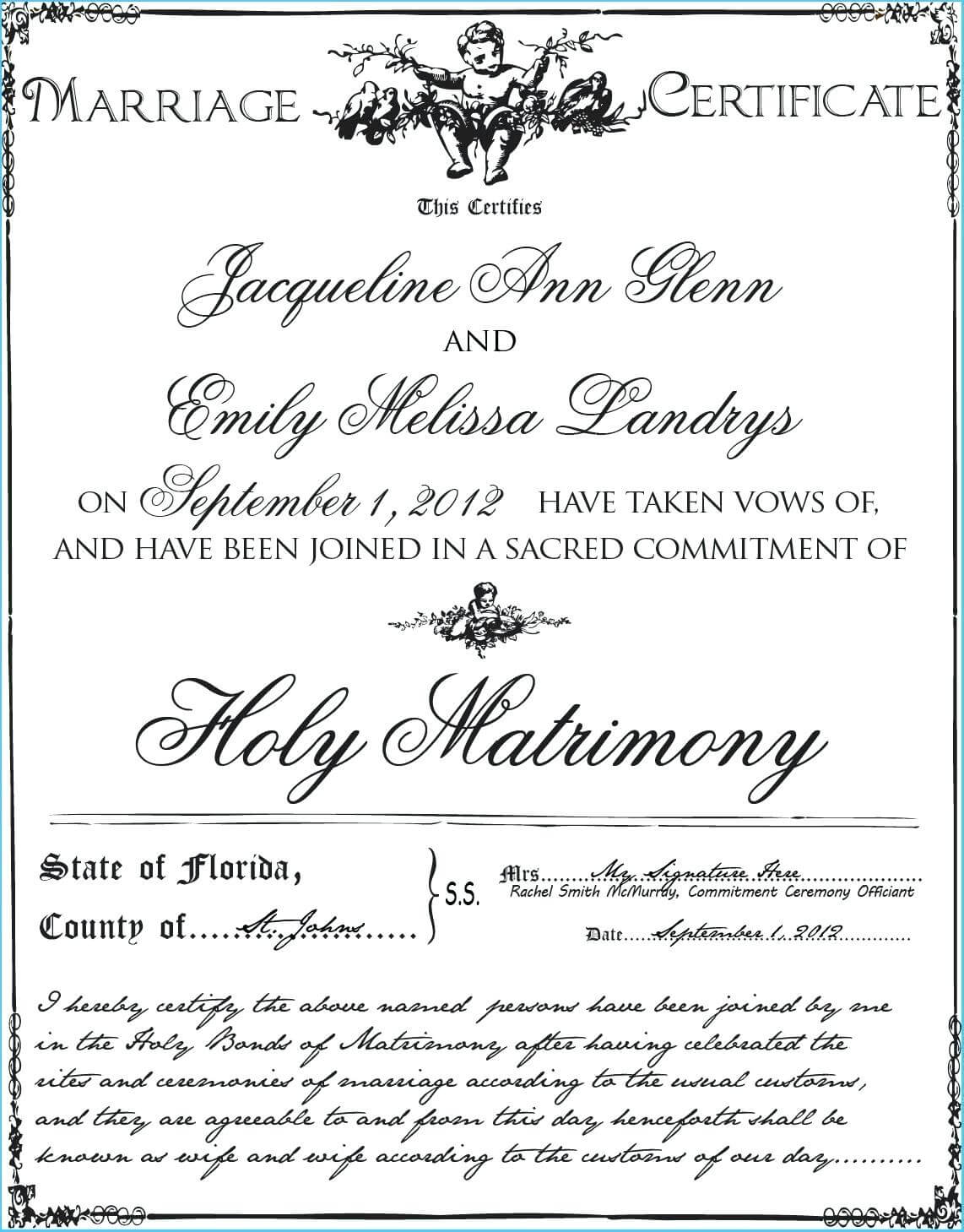 Blank Marriage Certificate Template – Uppage.co Within Certificate Of Marriage Template