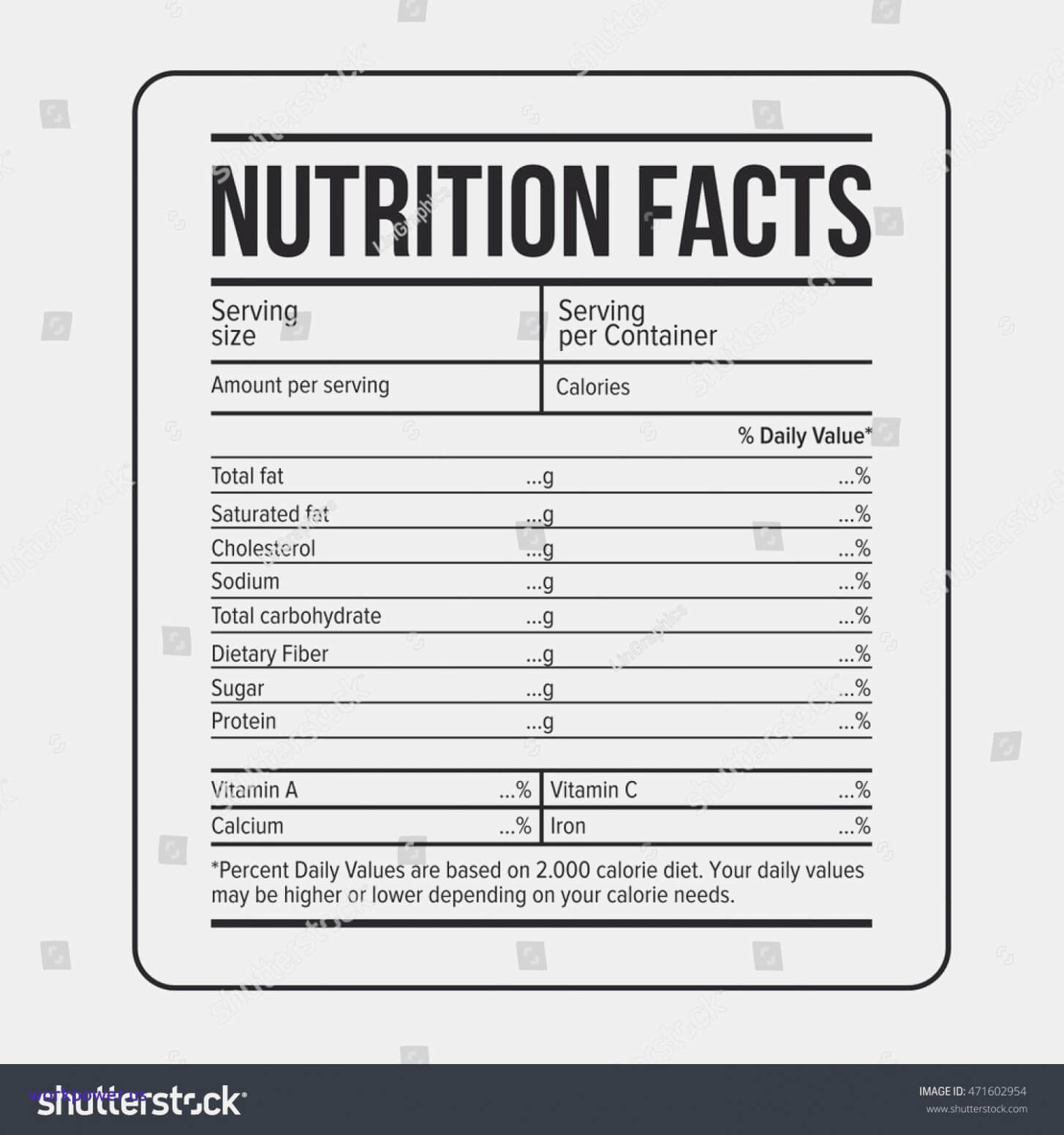 Blank Nutrition Chart - Bobi.karikaturize Intended For Blank Food Label Template
