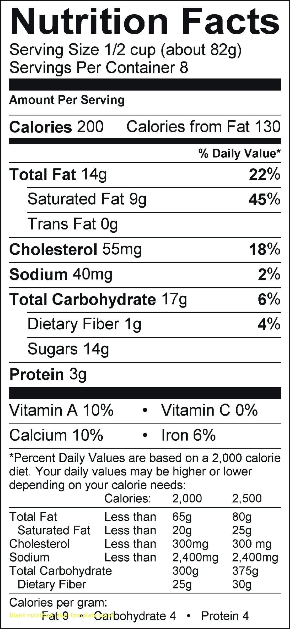 Blank Nutrition Facts Template – Yatay.horizonconsulting.co With Food Label Template Word