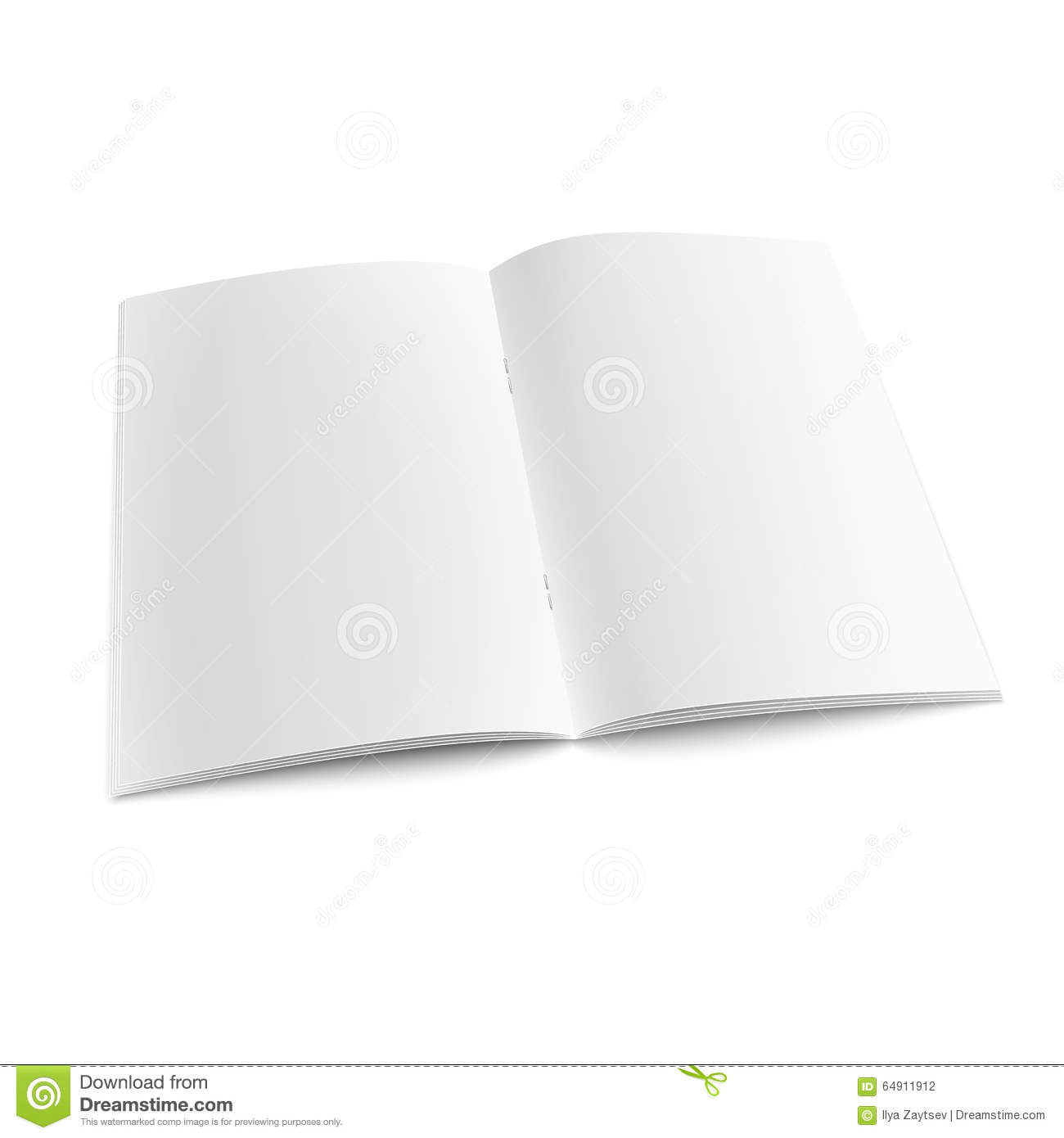 Blank Open Magazine Template With Staples. Stock Vector With Regard To Staples Banner Template