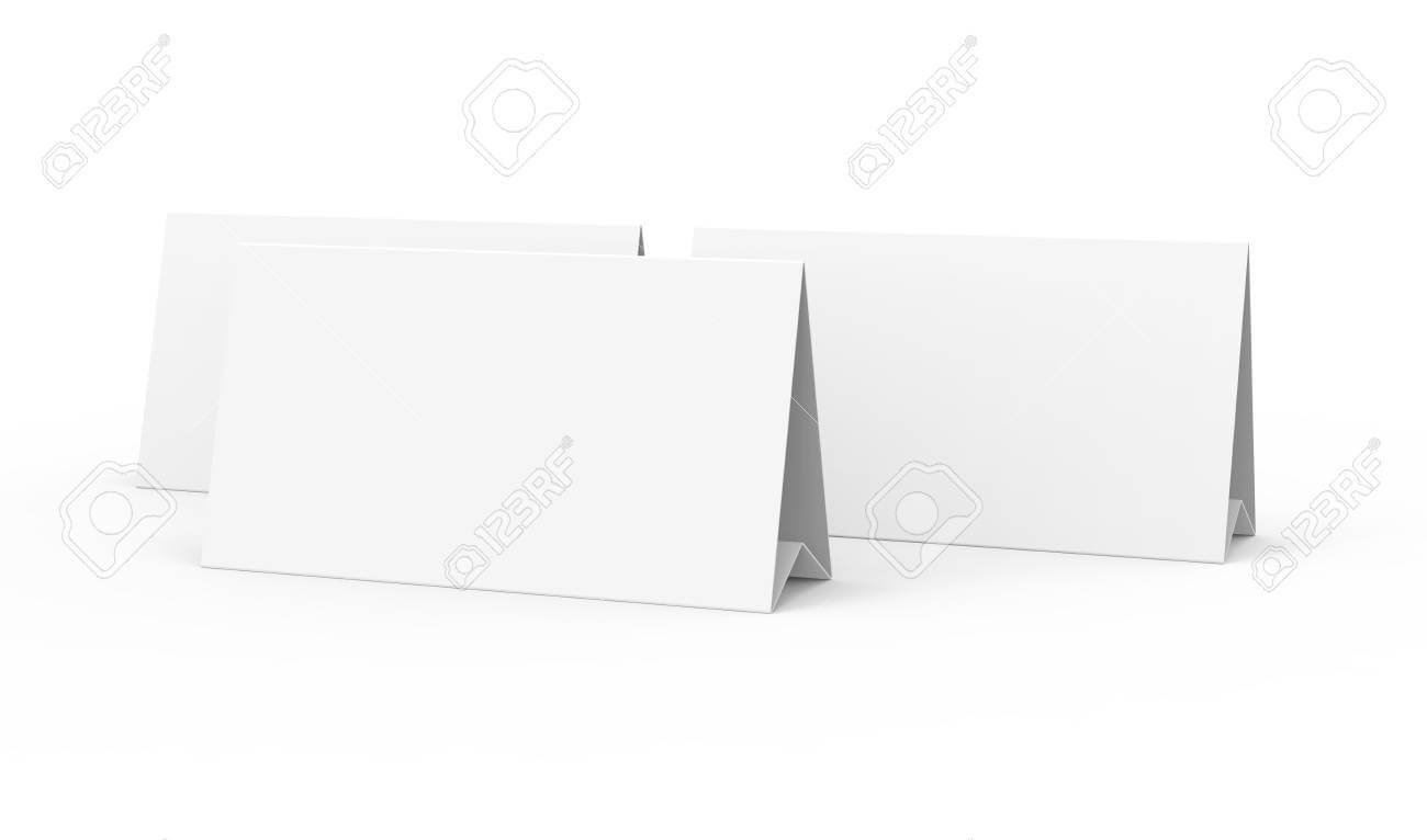 Blank Paper Tent Template, White Tent Cards Set With Empty Space.. Within Blank Tent Card Template