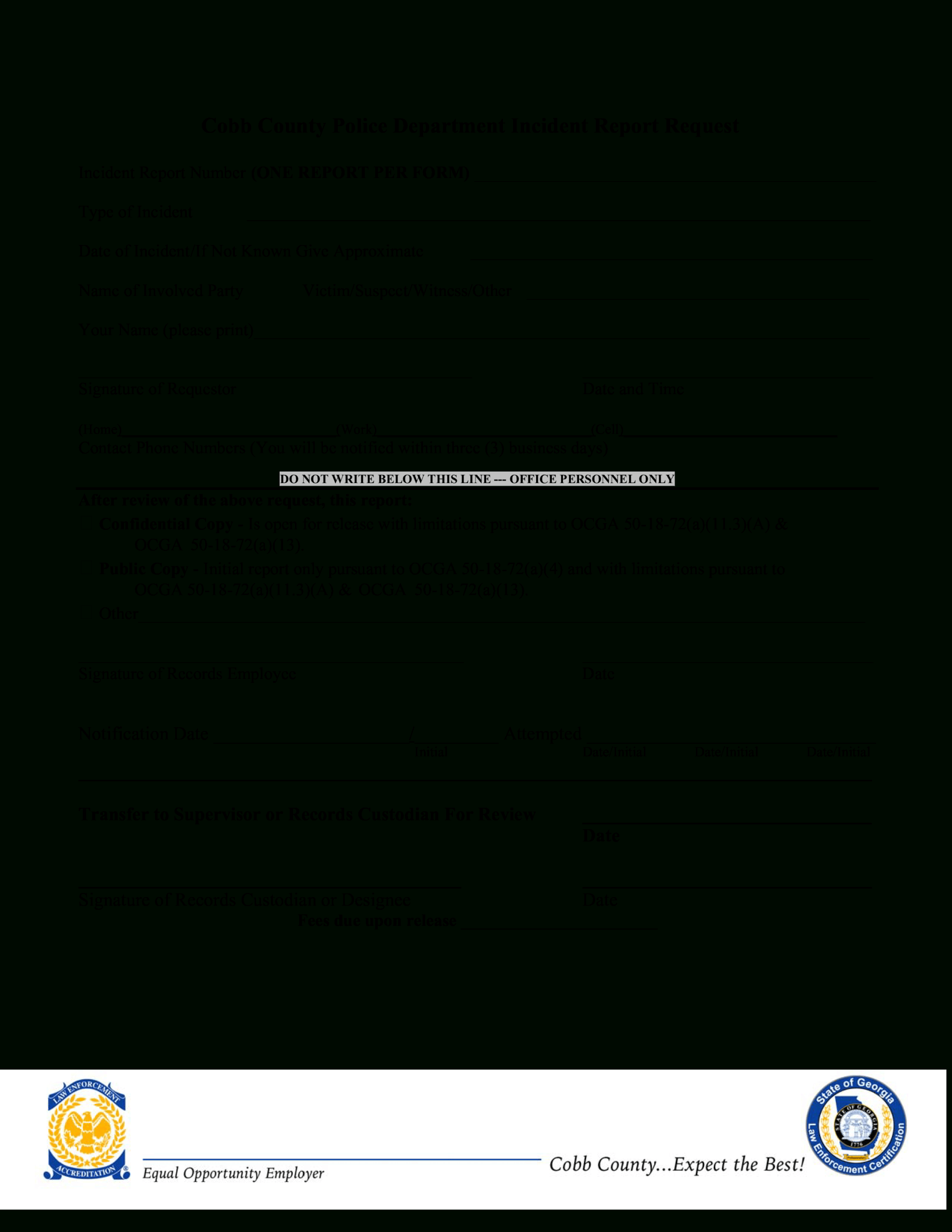 Blank Police Incident Report | Templates At In Police Incident Report Template