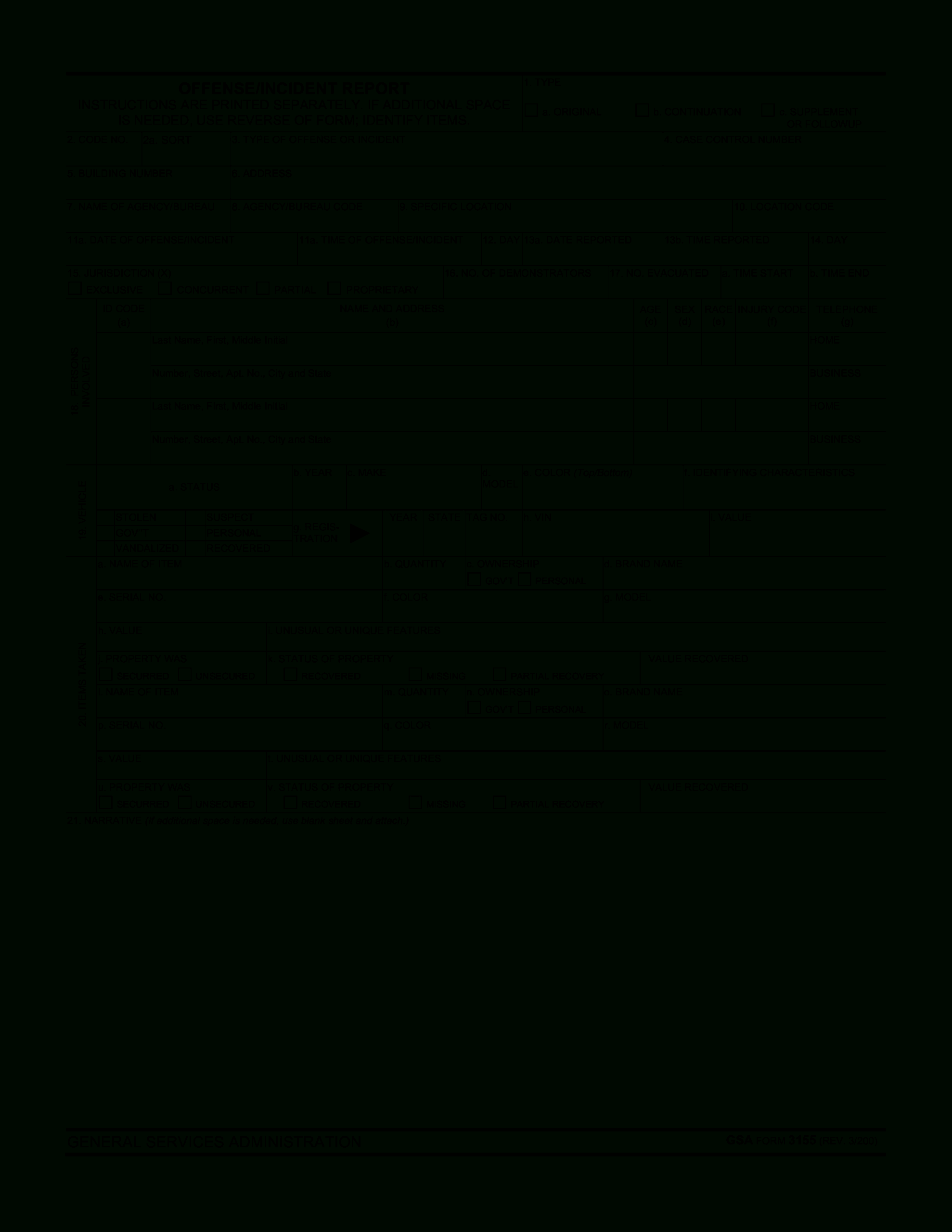 Blank Police Report Template | Templates At With Blank Police Report Template