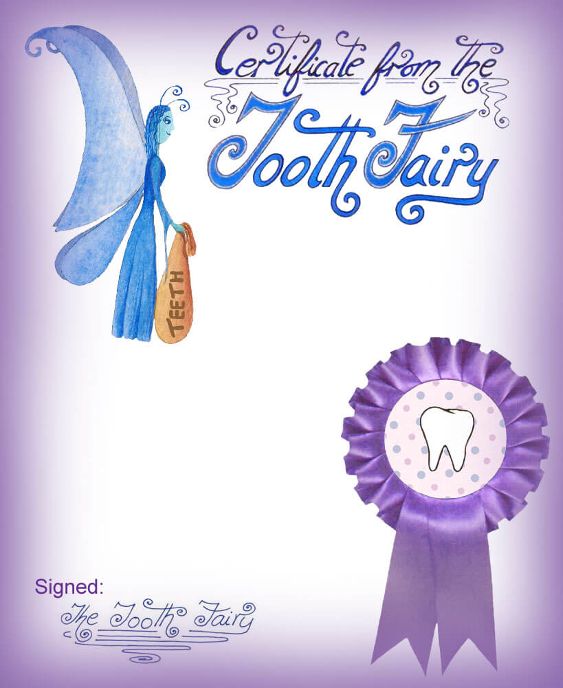 Blank Purple Tooth Fairy Certificate | Rooftop Post Printables For Tooth Fairy Certificate Template Free