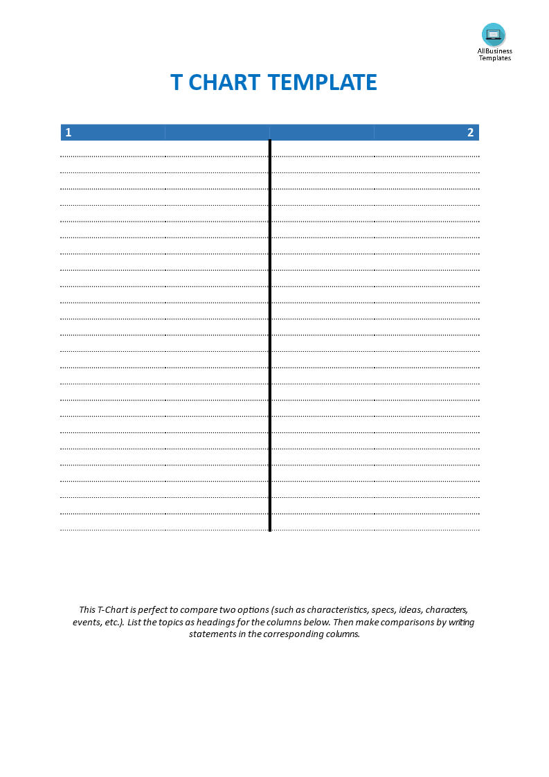 Blank T Chart Template | Templates At Allbusinesstemplates Throughout T Chart Template For Word