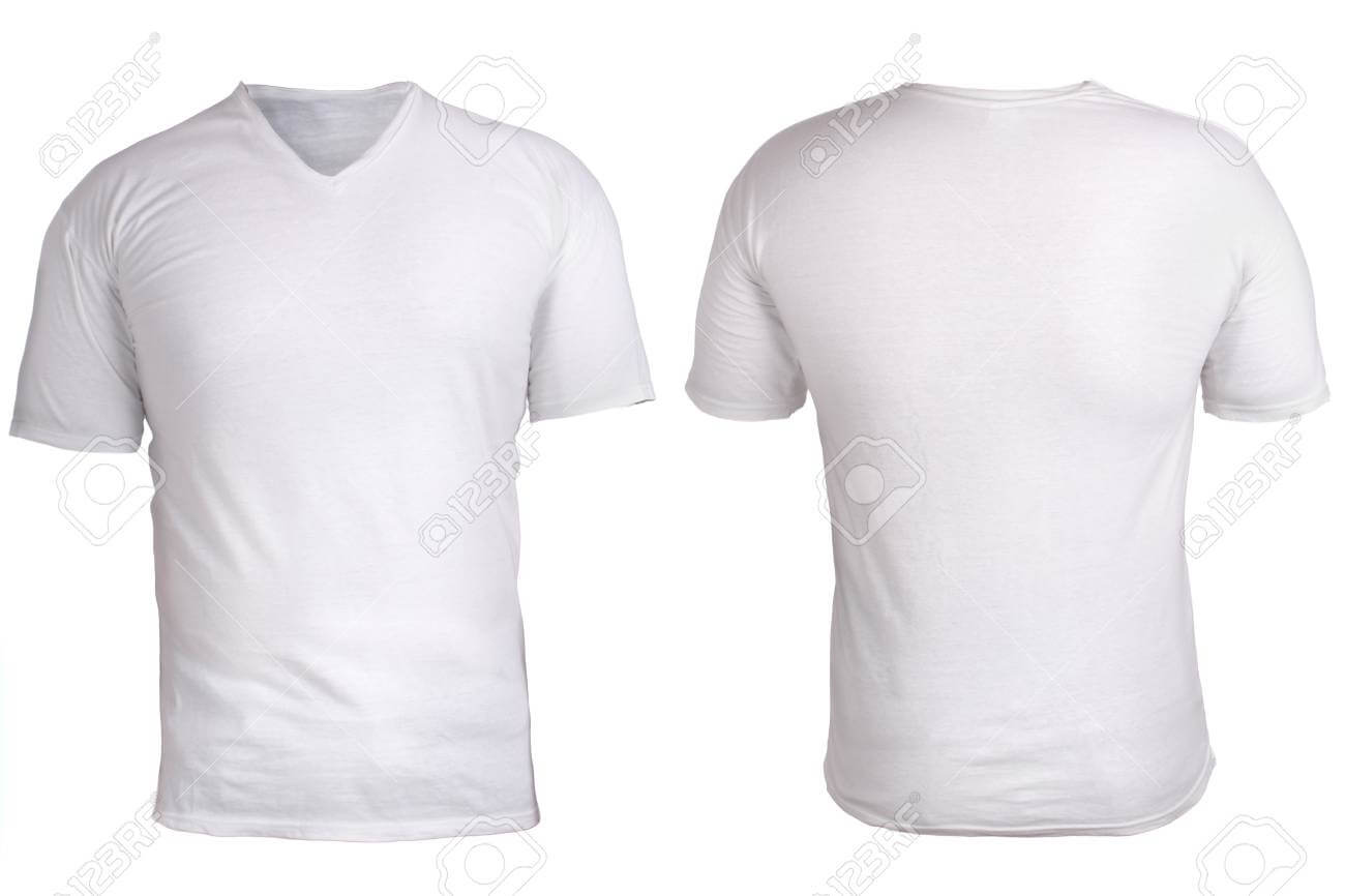 Blank V Neck Shirt Mock Up Template, Front, And Back View, Isolated,.. Regarding Blank V Neck T Shirt Template