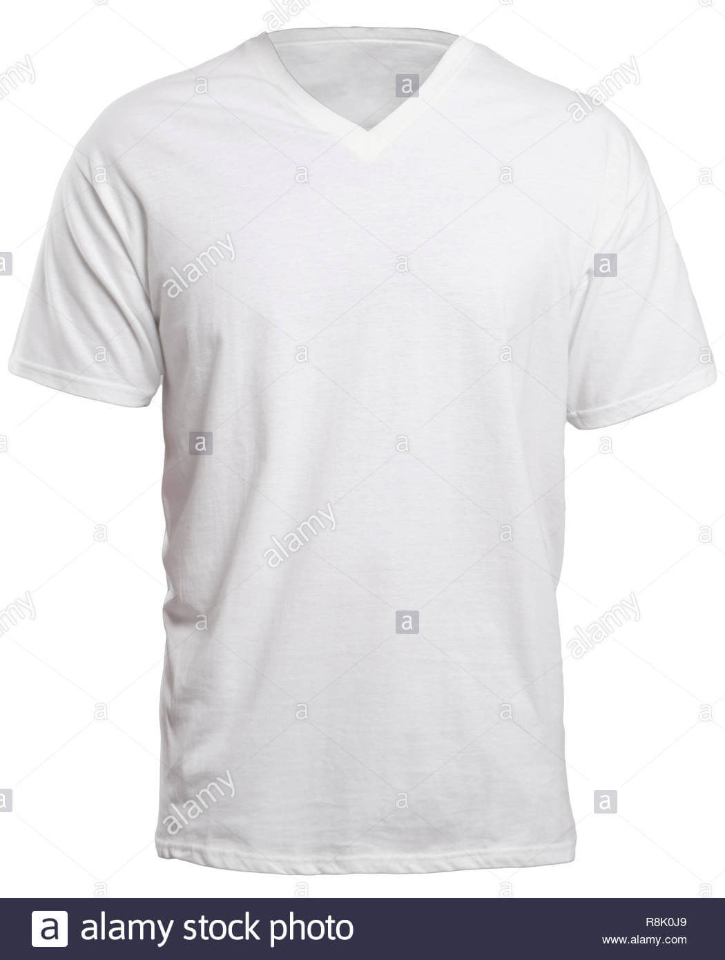 Blank V Neck Shirt Mock Up Template, Front View, Isolated On Throughout Blank V Neck T Shirt Template