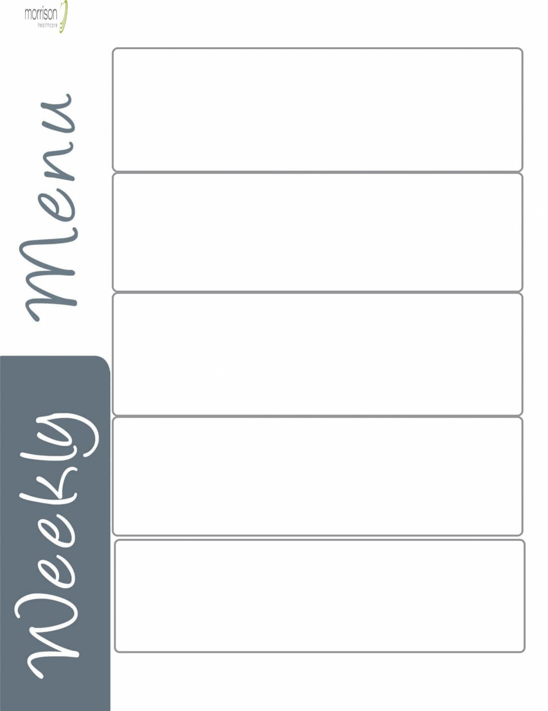 Blank Weekly Menu Template Pdf Dinner Printable Planner Within Blank Html Templates Free Download