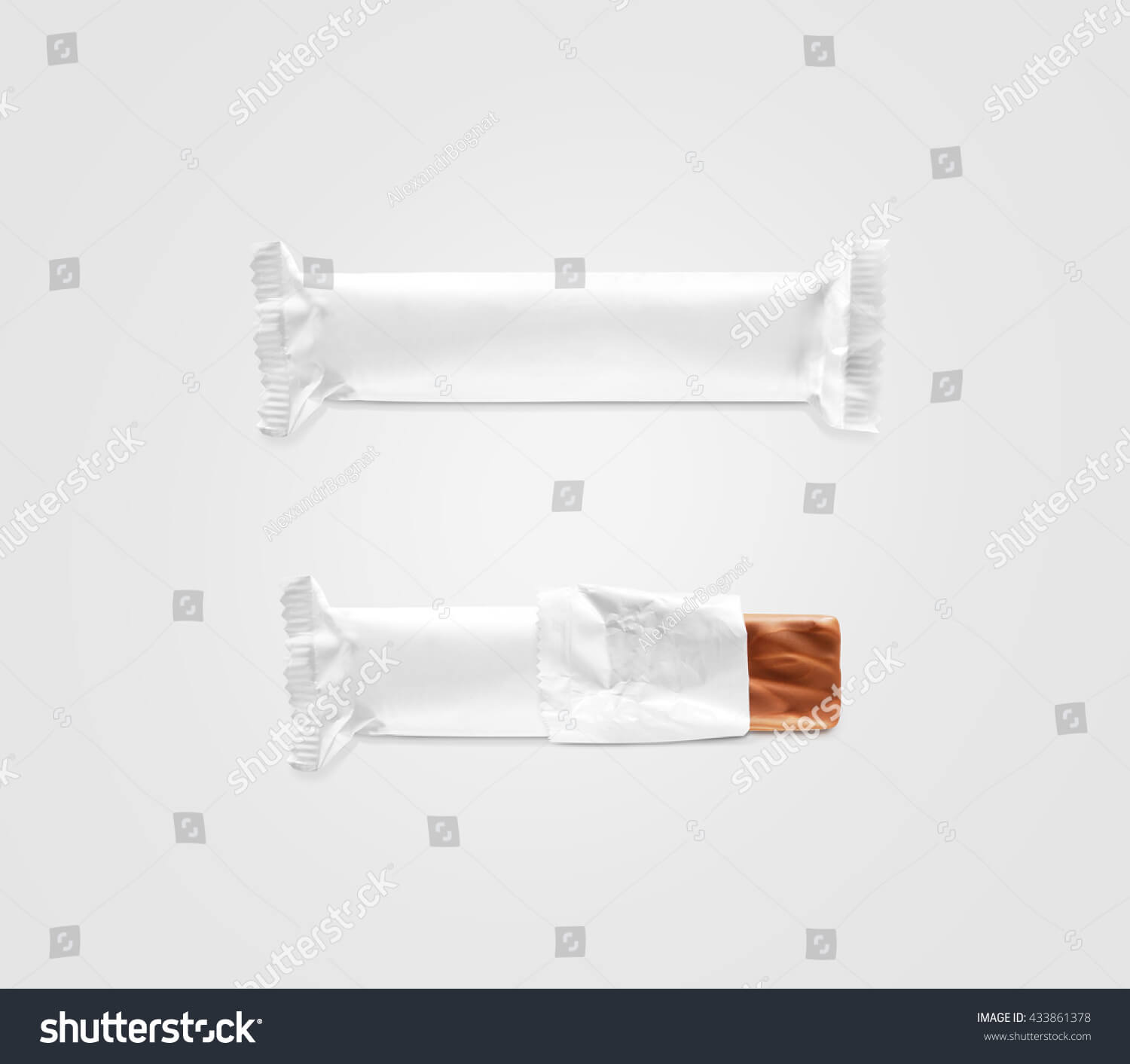 Blank White Candy Bar Plastic Wrap Stock Photo (Edit Now For Free Blank Candy Bar Wrapper Template