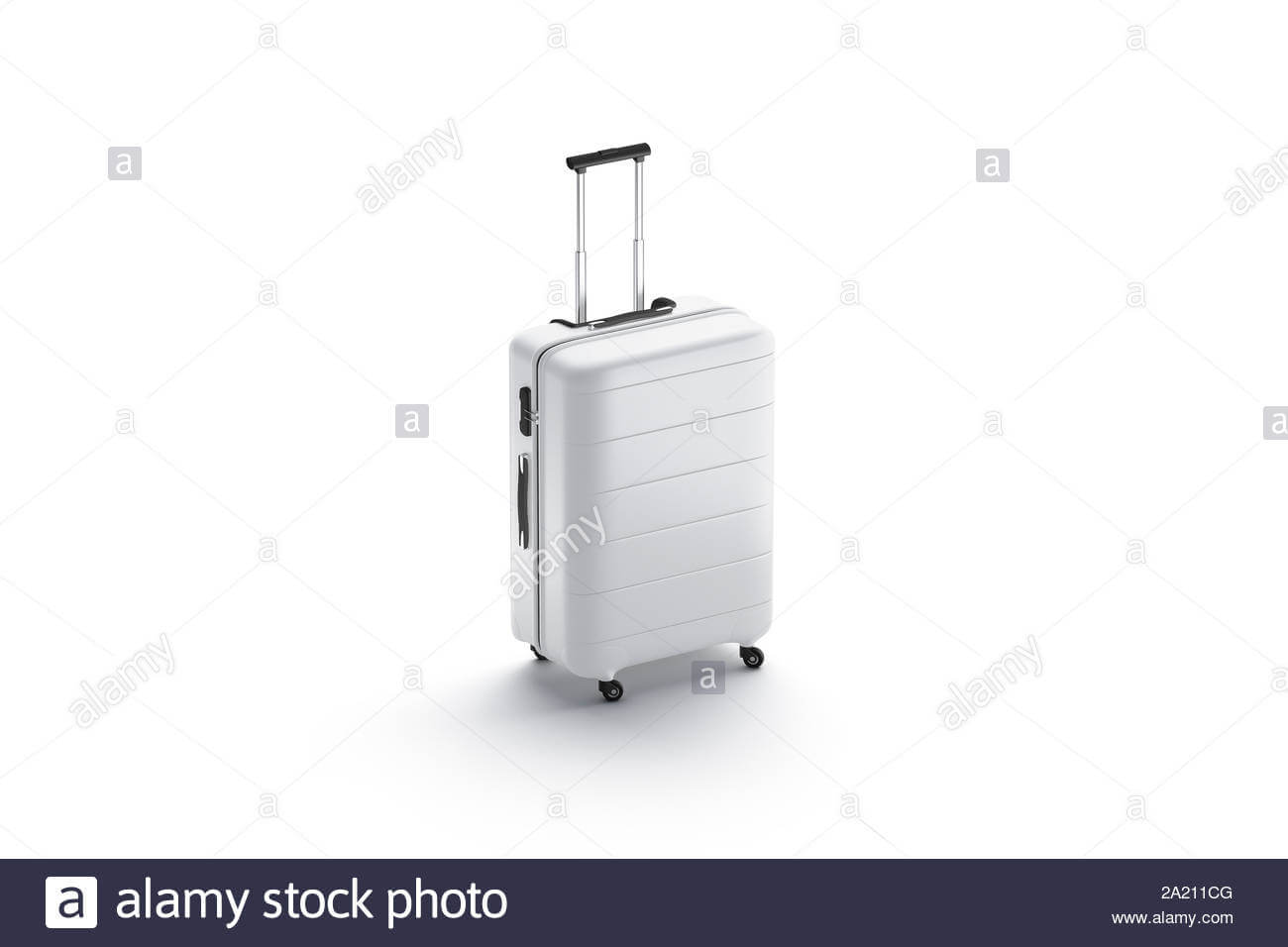 Blank White Suitcase With Handle Mockup Stand Isolated, 3D Regarding Blank Suitcase Template