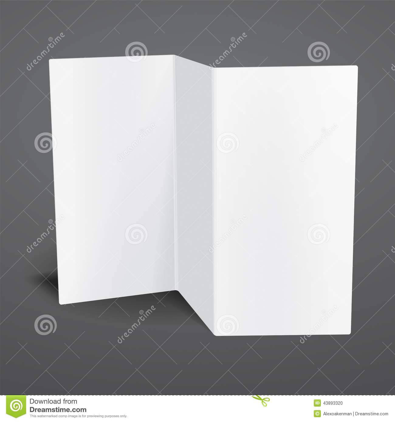 Blank White Vector Tri Fold Brochure Template. Stock Vector For Tri Fold Brochure Template Illustrator