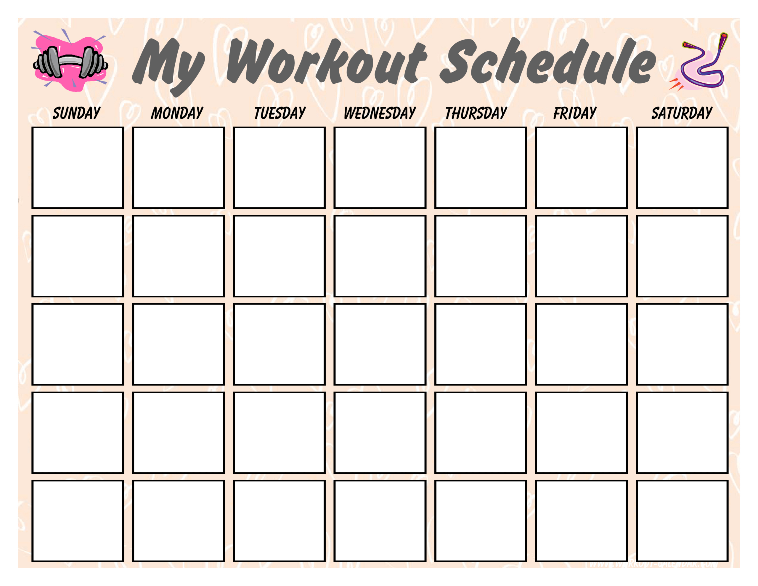Blank Workout Schedule For Women | Templates At Inside Blank Workout Schedule Template