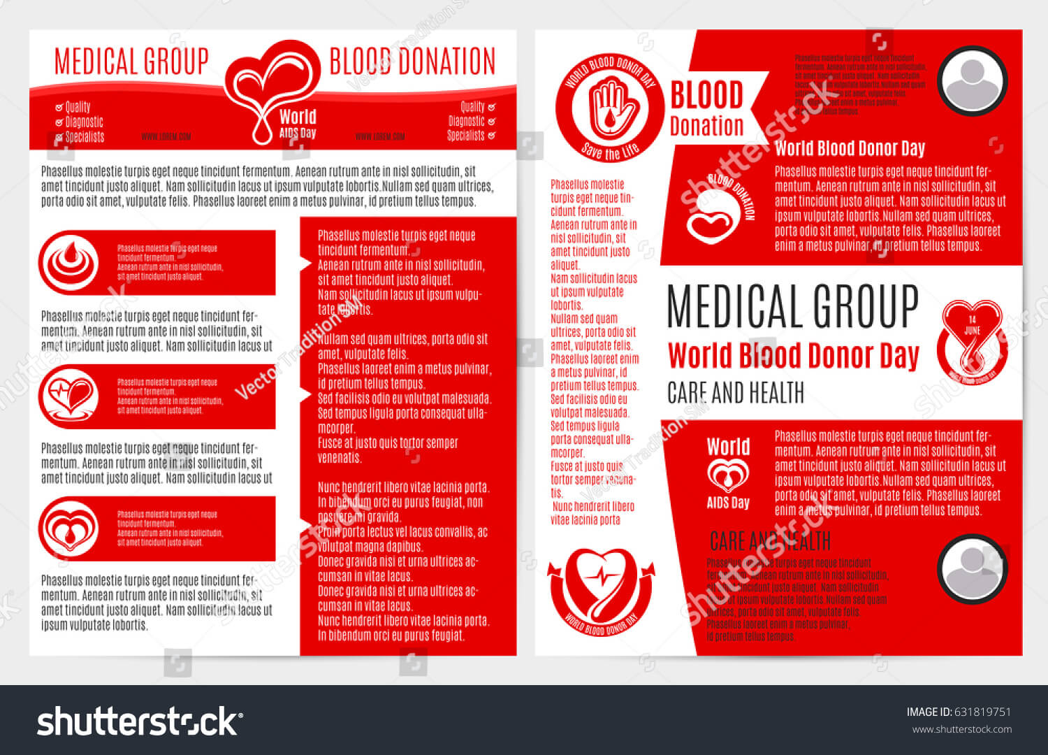 Blood Donation Medical Brochure Poster Template Stock Vector Throughout Hiv Aids Brochure Templates