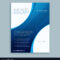 Blue Brochure Template With Curve Lines Intended For Technical Brochure Template