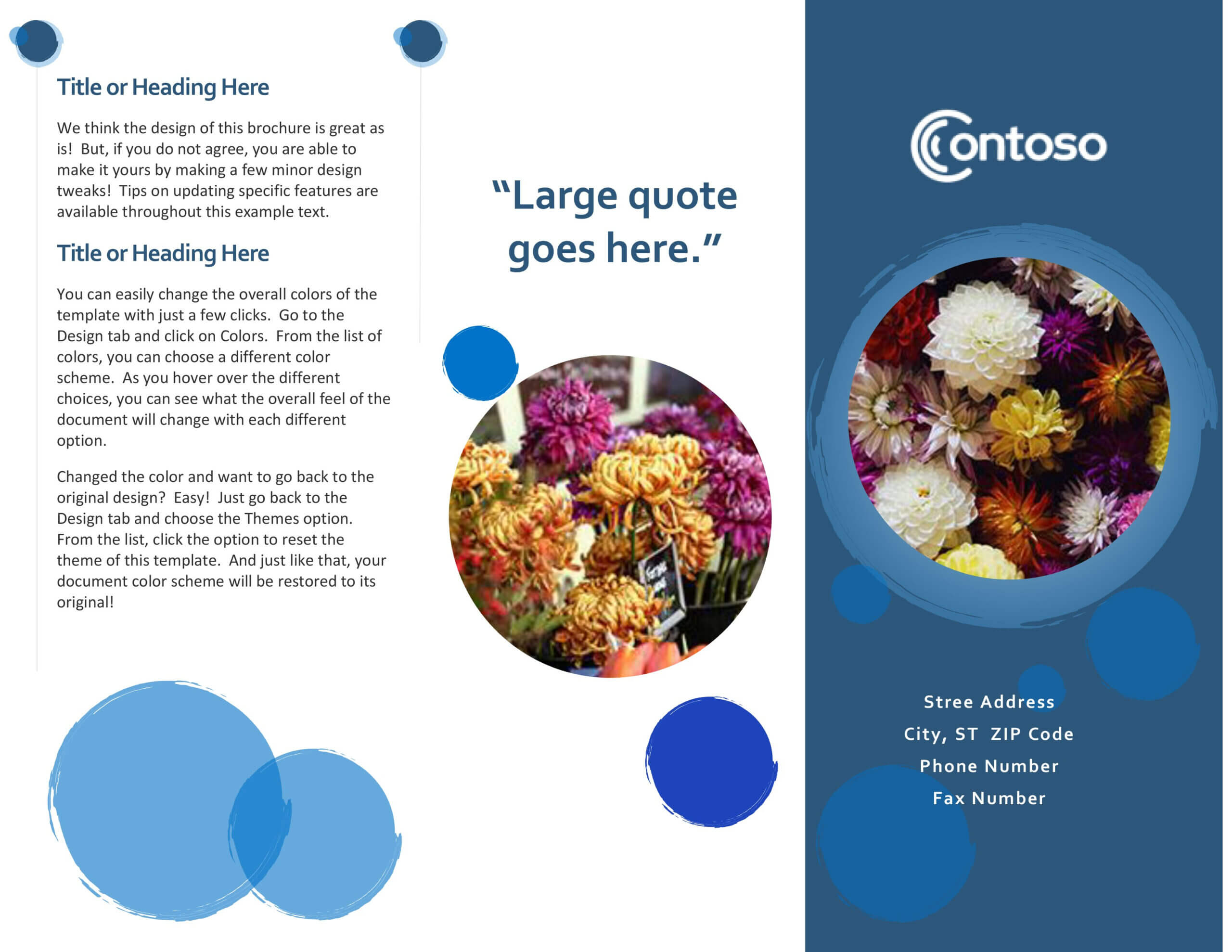 Blue Spheres Brochure Intended For Office Word Brochure Template
