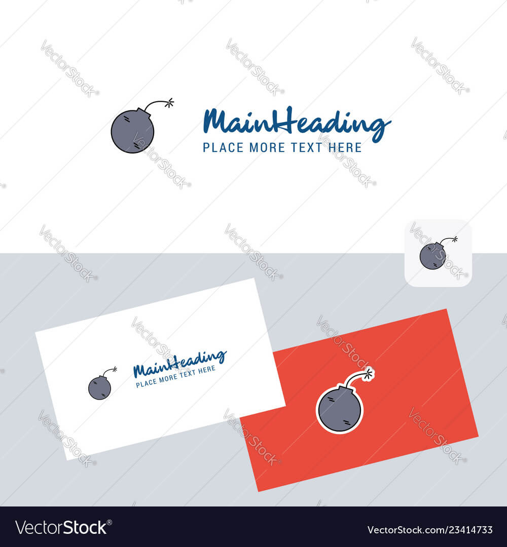 Bomb Logotype With Business Card Template Elegant Vector Image On  Vectorstock Regarding Adobe Illustrator Business Card Template