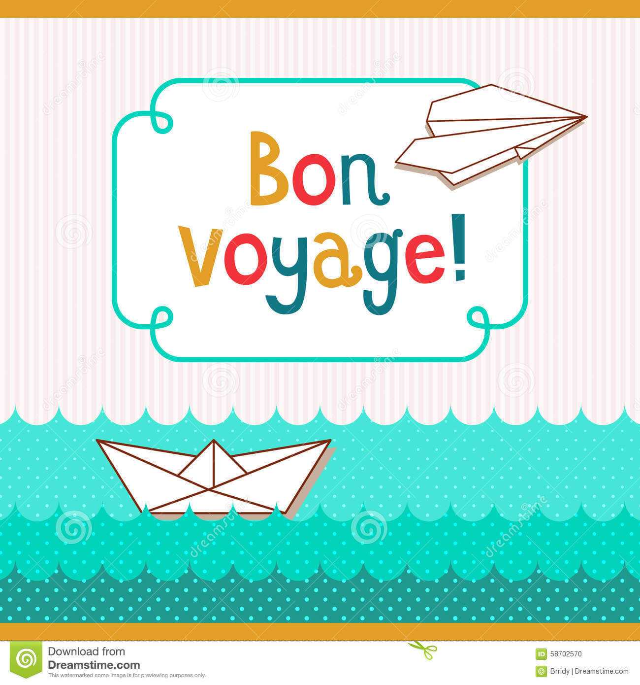 Bon Voyage Card Illustration 58702570 - Megapixl Regarding Bon Voyage Card Template