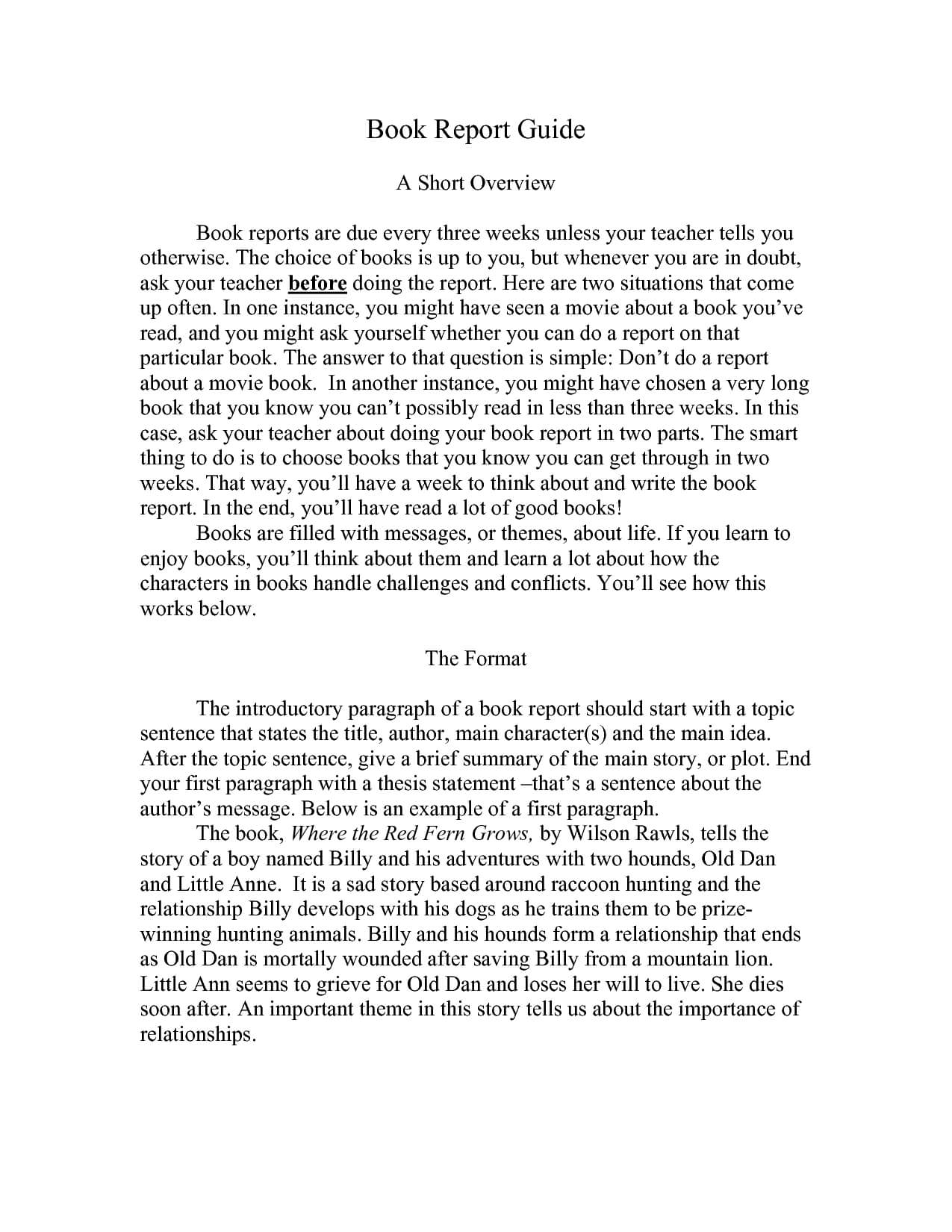 Book Report Example College Best Photos Of Format Printable For College Book Report Template