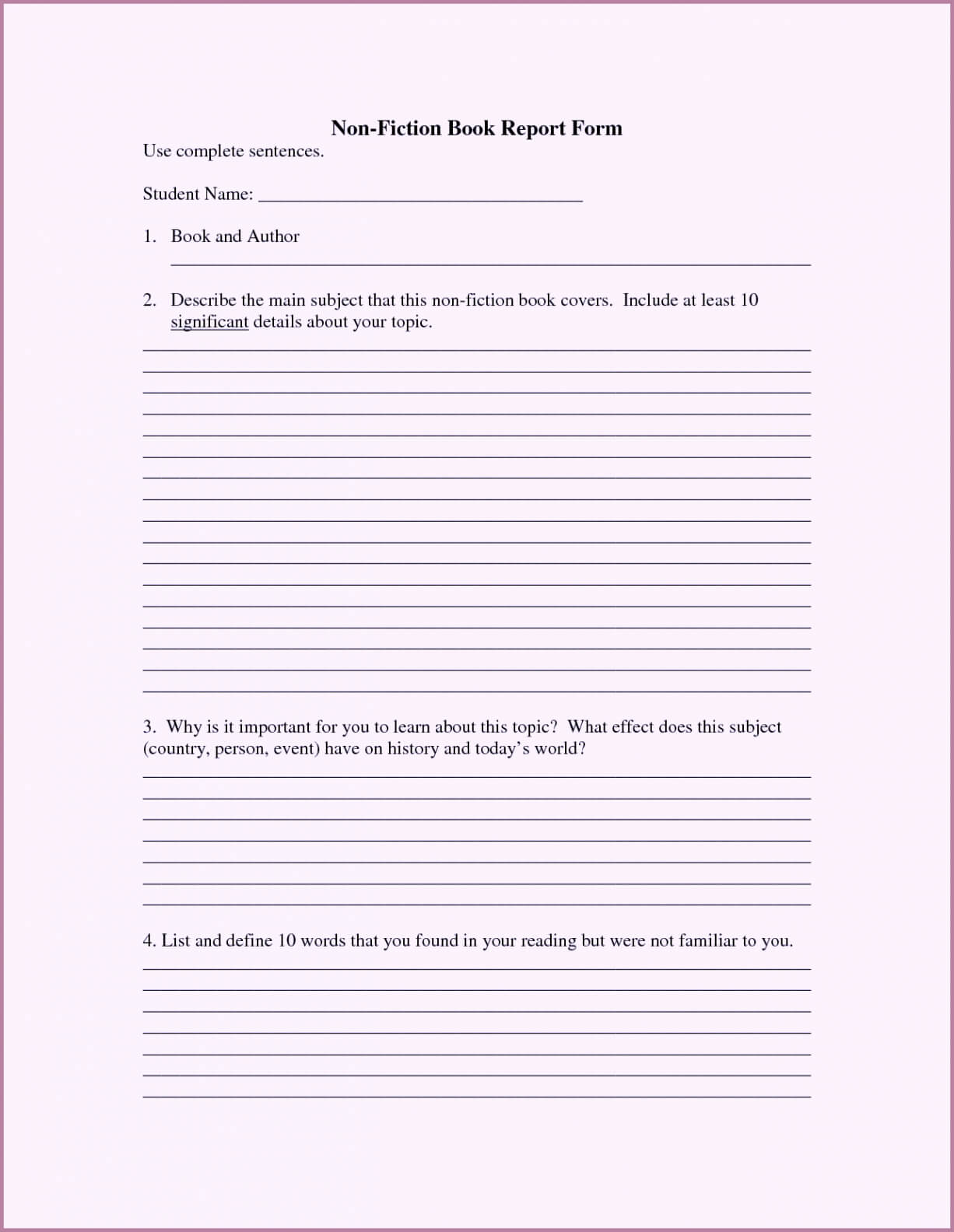 Book Report Grade 5 – Term Paper Example January 2020 In Country Report Template Middle School