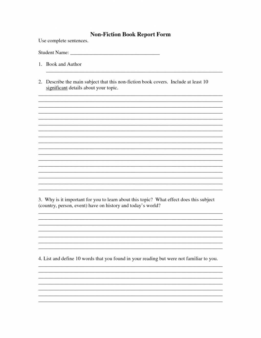 Book Report Template 2Nd Grade Df Free Examples Pdf Form 6Th Throughout Second Grade Book Report Template