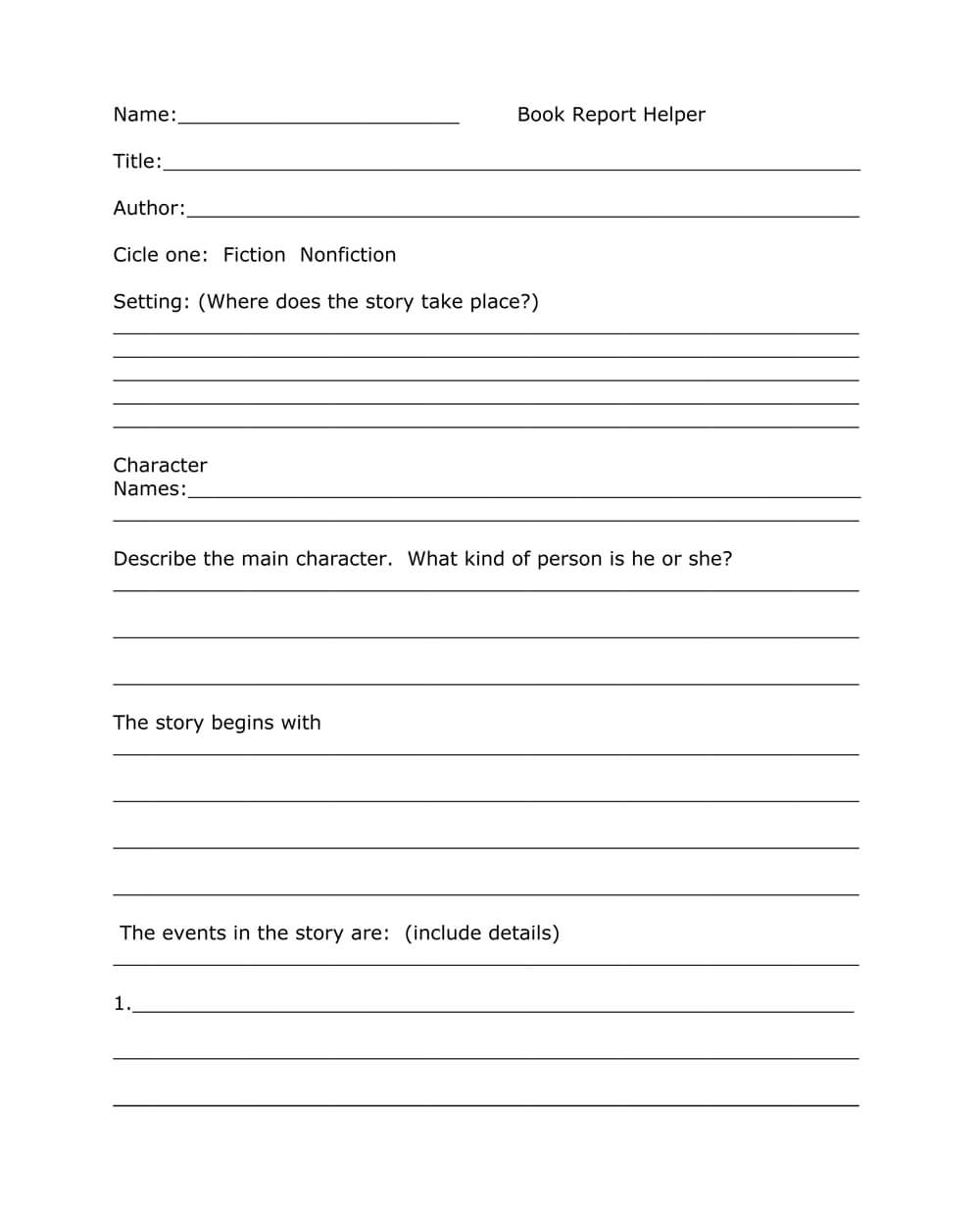 Book Report Templates From Custom Writing Service With Regard To Story Report Template