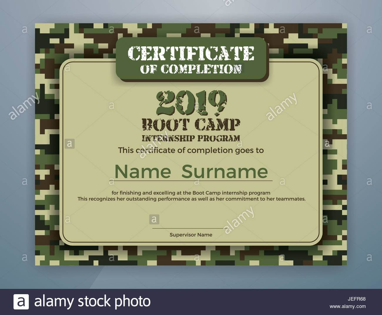 Boot Camp Internship Program Certificate Template Design With Boot Camp Certificate Template