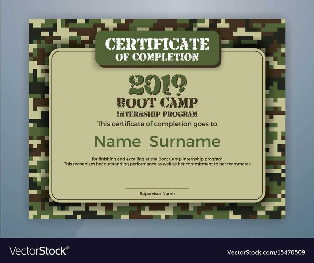 Boot Camp Internship Program Certificate Template Inside Boot Camp Certificate Template