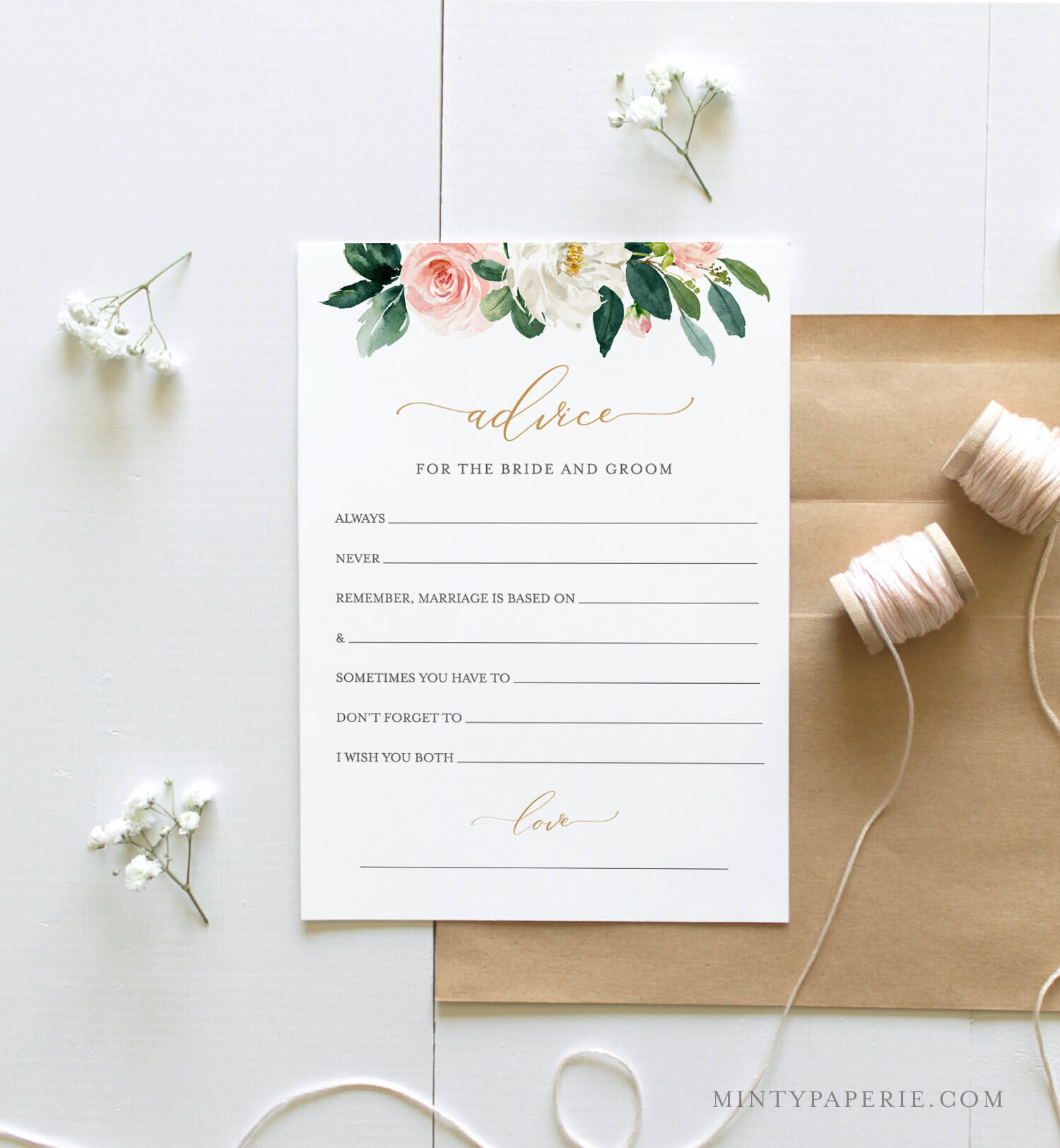 Bridal Shower Advice Card, Wedding Advice For The Bride And Throughout Marriage Advice Cards Templates