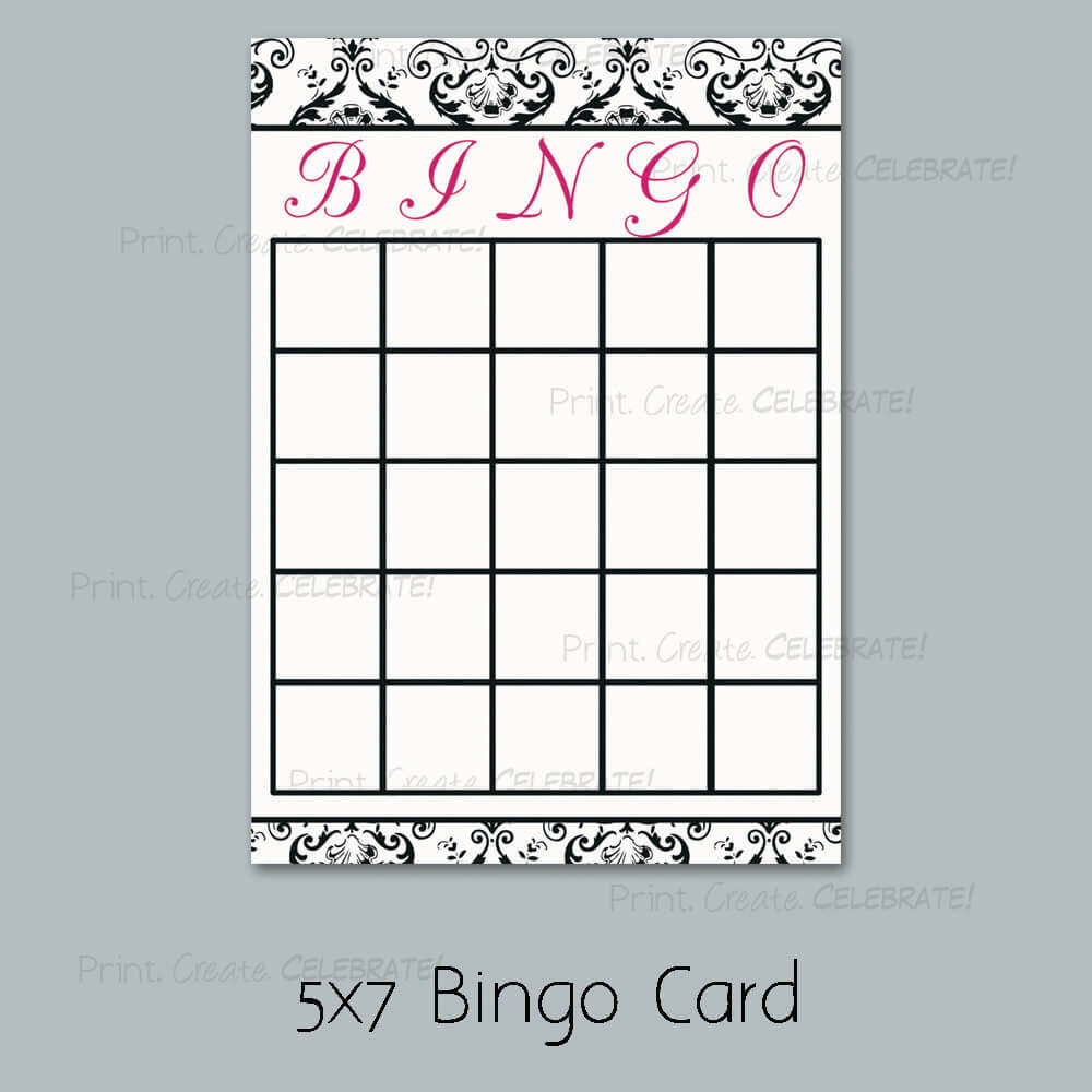 blue bridal shower bingo blank free printable