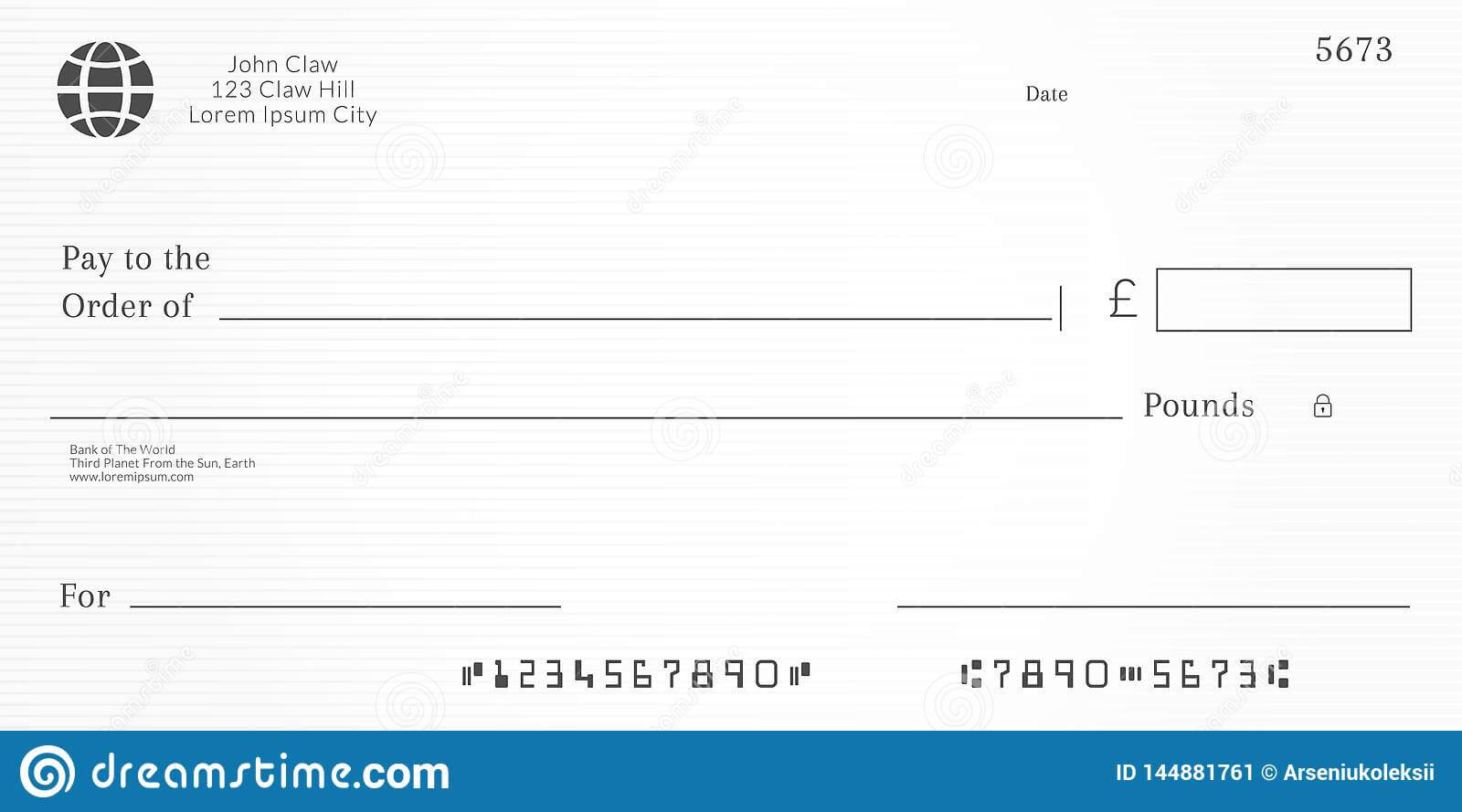 British Checkbook Page. Stock Vector. Illustration Of Debt Intended For Blank Cheque Template Uk