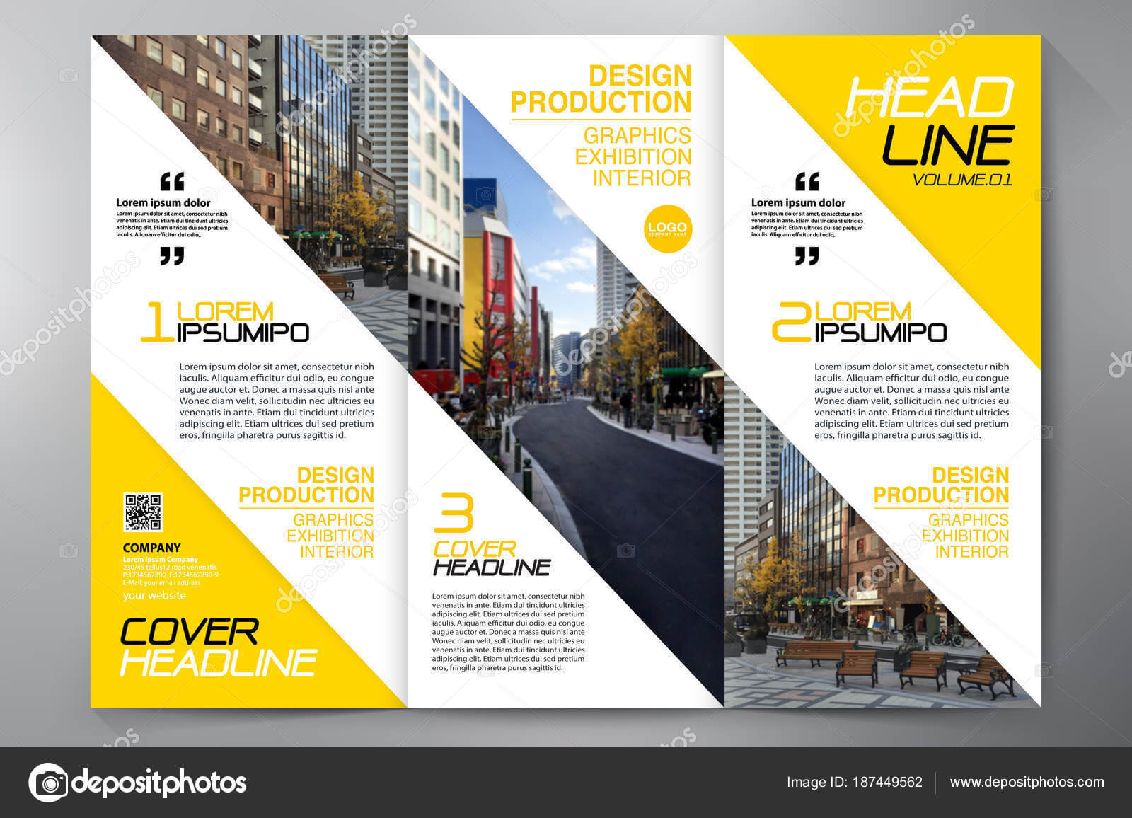 Brochure 3 Fold Flyer Design A4 Template. — Stock Vector In E Brochure Design Templates