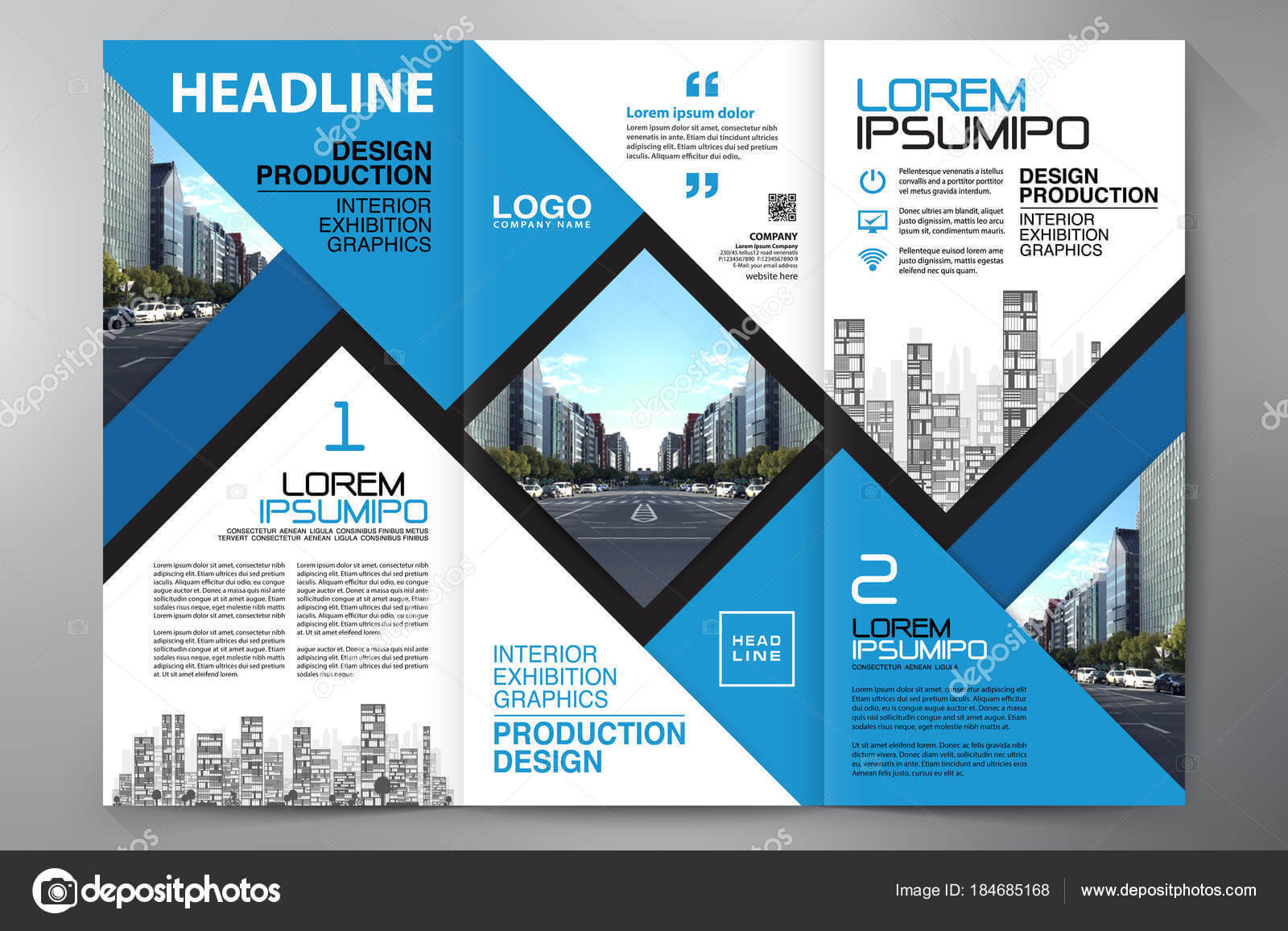 Brochure 3 Fold Flyer Design A4 Template. — Stock Vector In E Brochure Design Templates