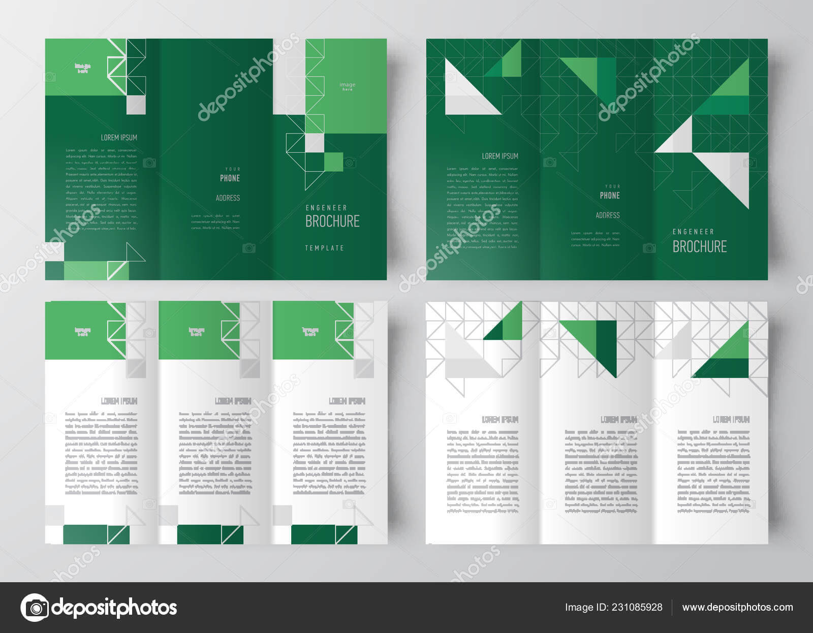Brochure Design Template Engineering Abstract Triangles Pertaining To Engineering Brochure Templates