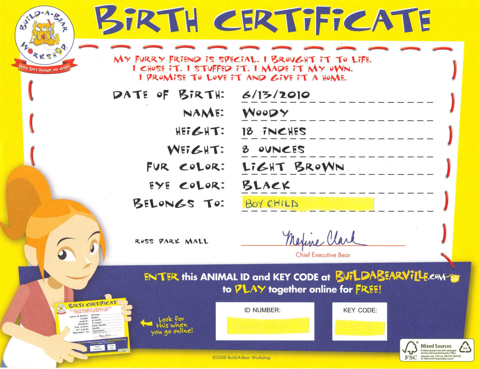 Build A Bear Birth Certificate Template ] – 1 Mom Just With Toy Adoption Certificate Template