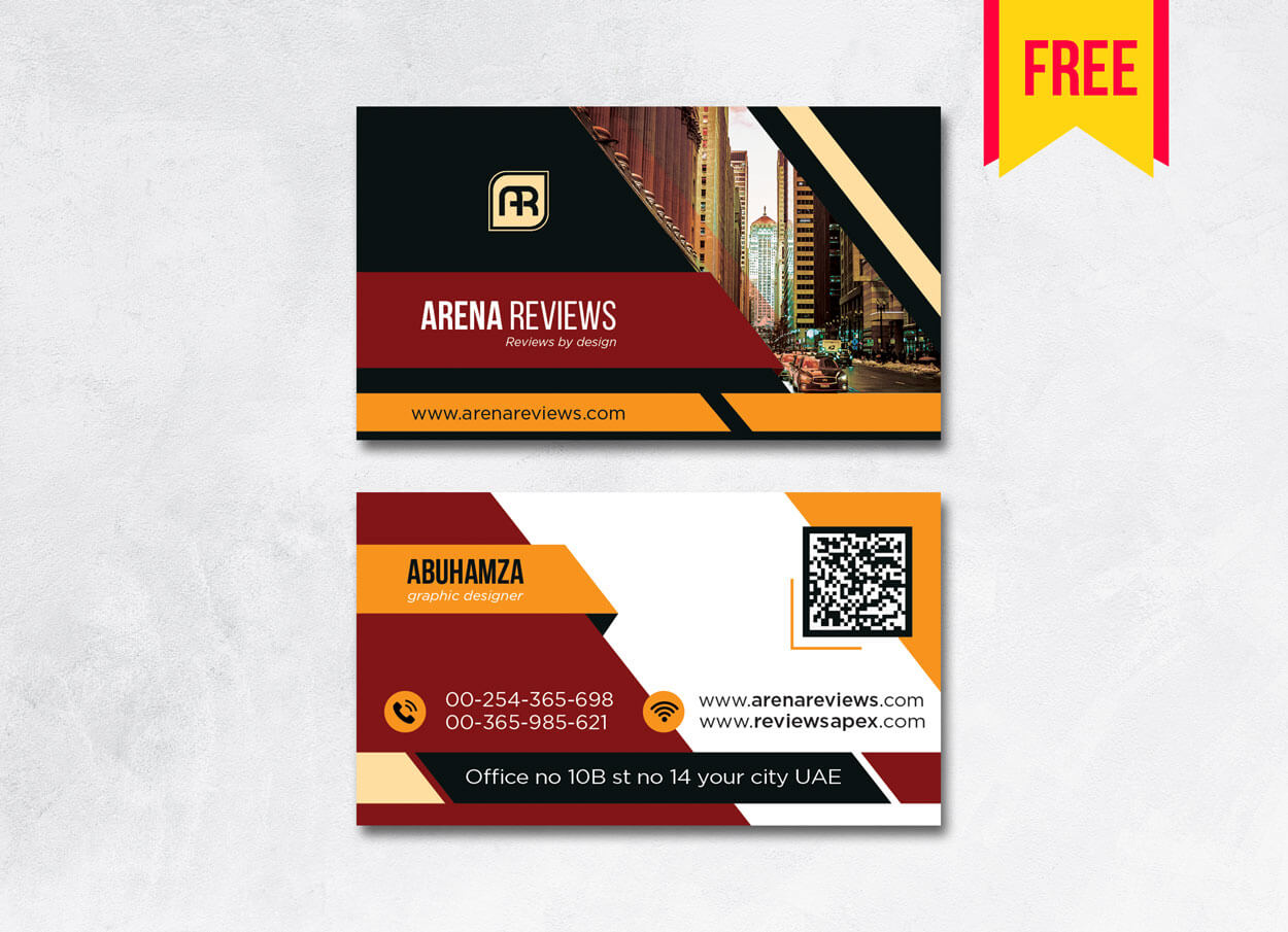 Building Business Card Design Psd – Free Download | Arenareviews For Plain Business Card Template Word