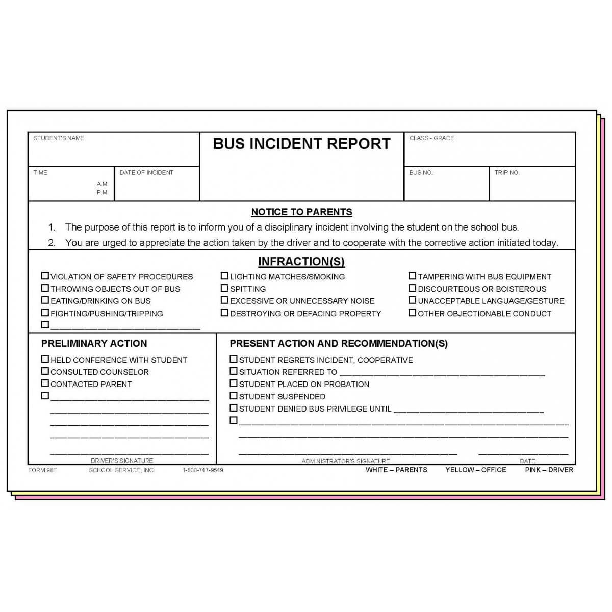 Bus Incident Report – Bolan.horizonconsulting.co Pertaining To School Incident Report Template