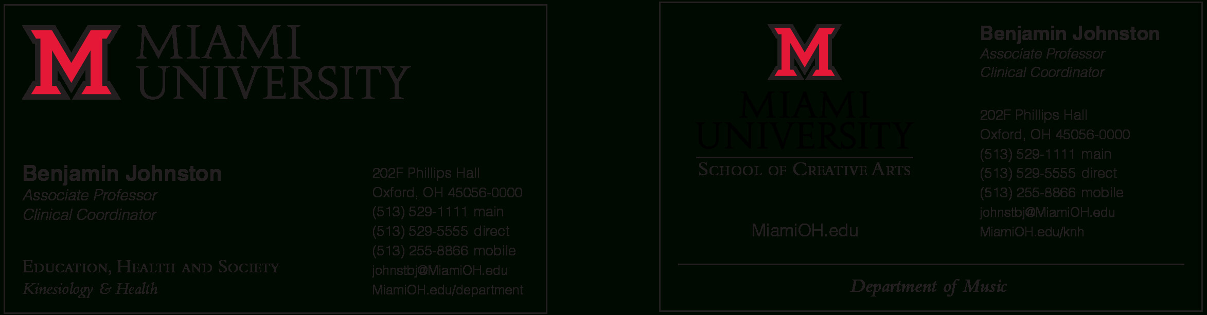 Business And Stationery | The Miami Brand | Ucm – Miami Within Graduate Student Business Cards Template