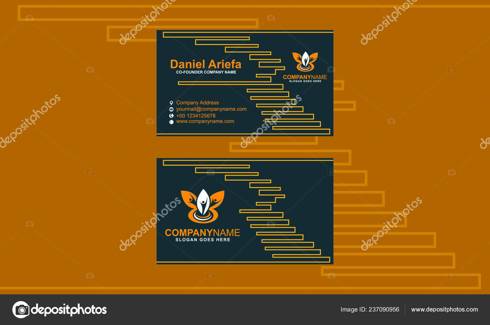 Business Card Clean Modern Template Vector — Stock Vector Pertaining To Dominion Card Template