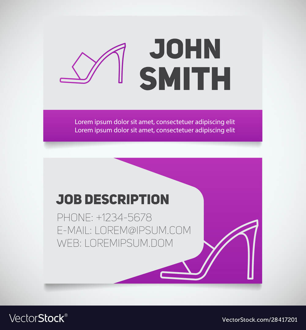 Business Card Print Template With High Heel Shoe For High Heel Shoe Template For Card