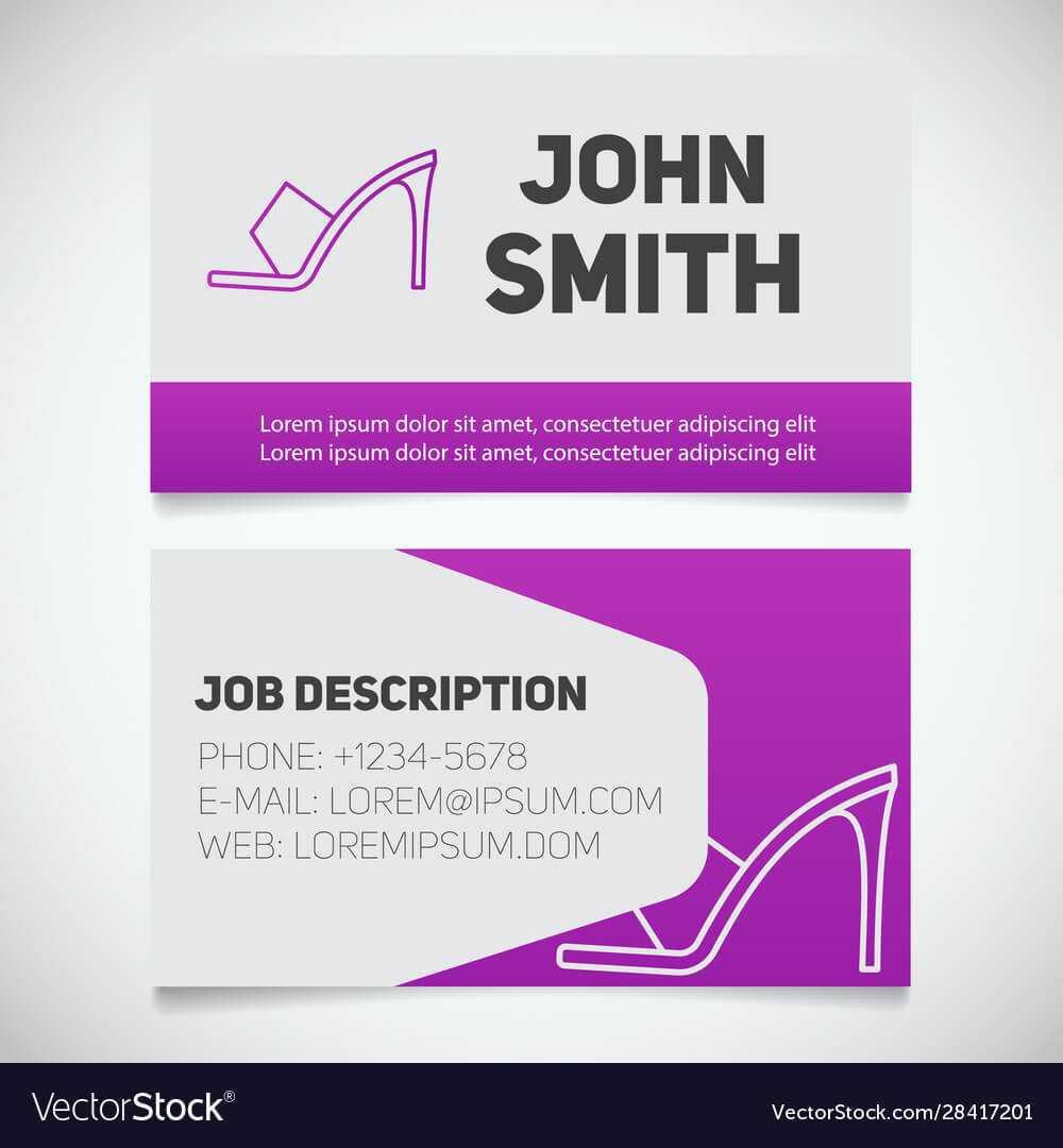 Business Card Print Template With High Heel Shoe Inside High Heel Template For Cards