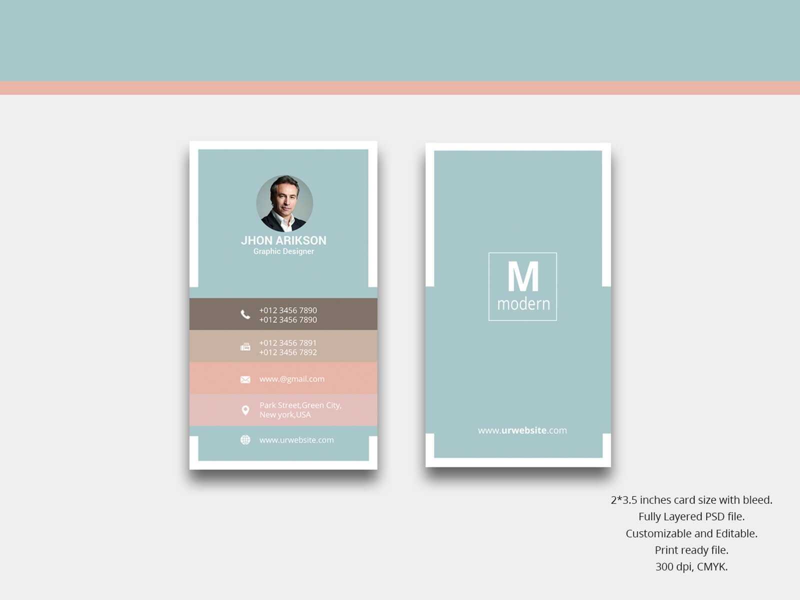 Business Card Templateakhtar Jahan On Dribbble Pertaining To Business Card Size Template Psd