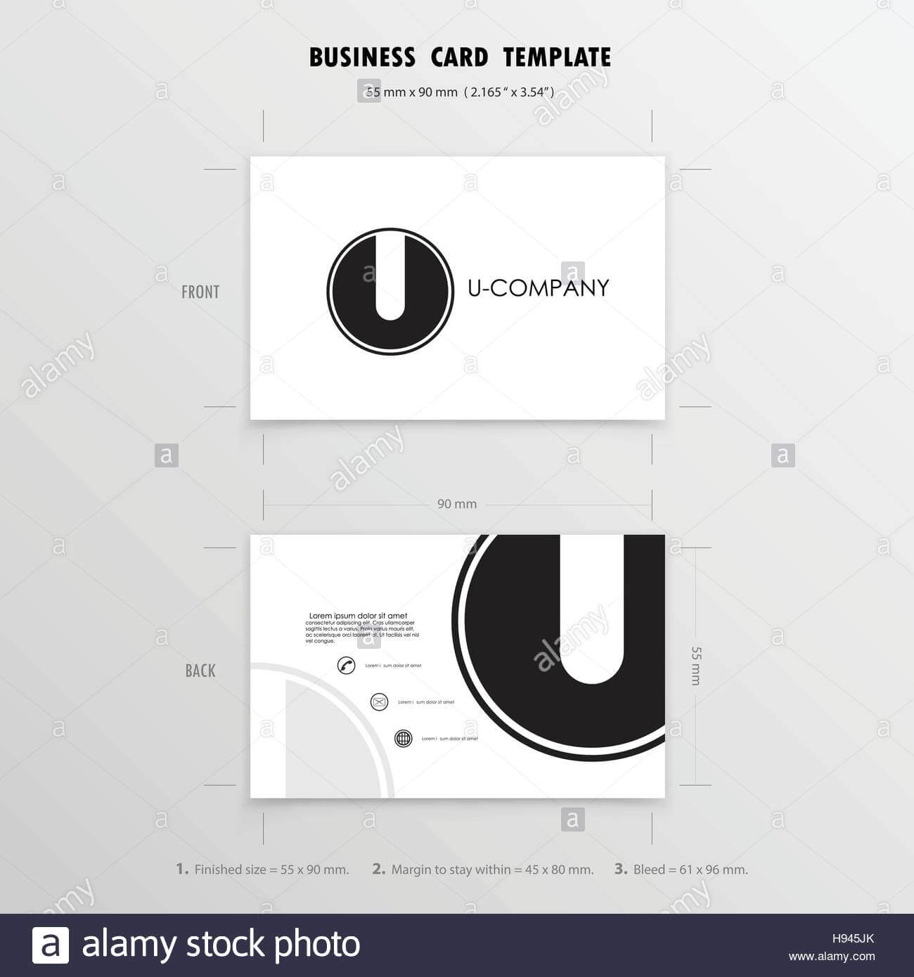 Business Cards Design Template. Name Cards Symbol. Size 55 With Regard To Place Card Size Template