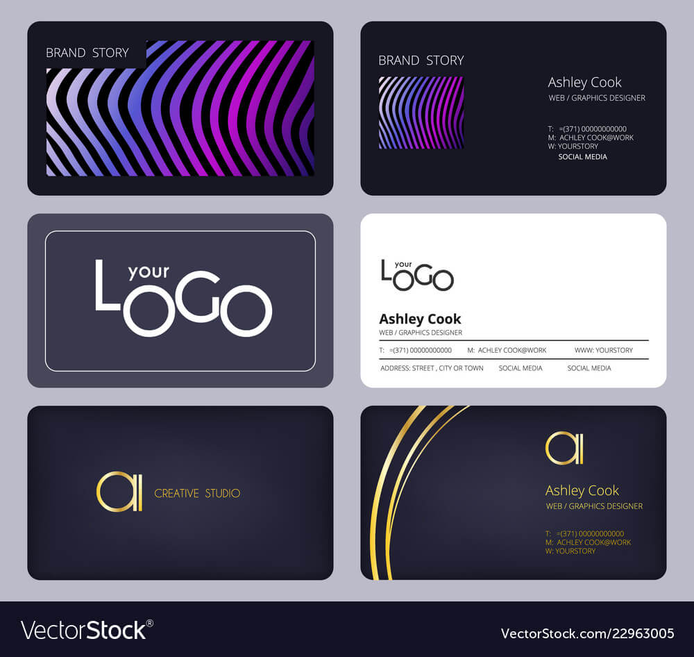 Business Cards Template Corporate Identity With Media Id Card Templates