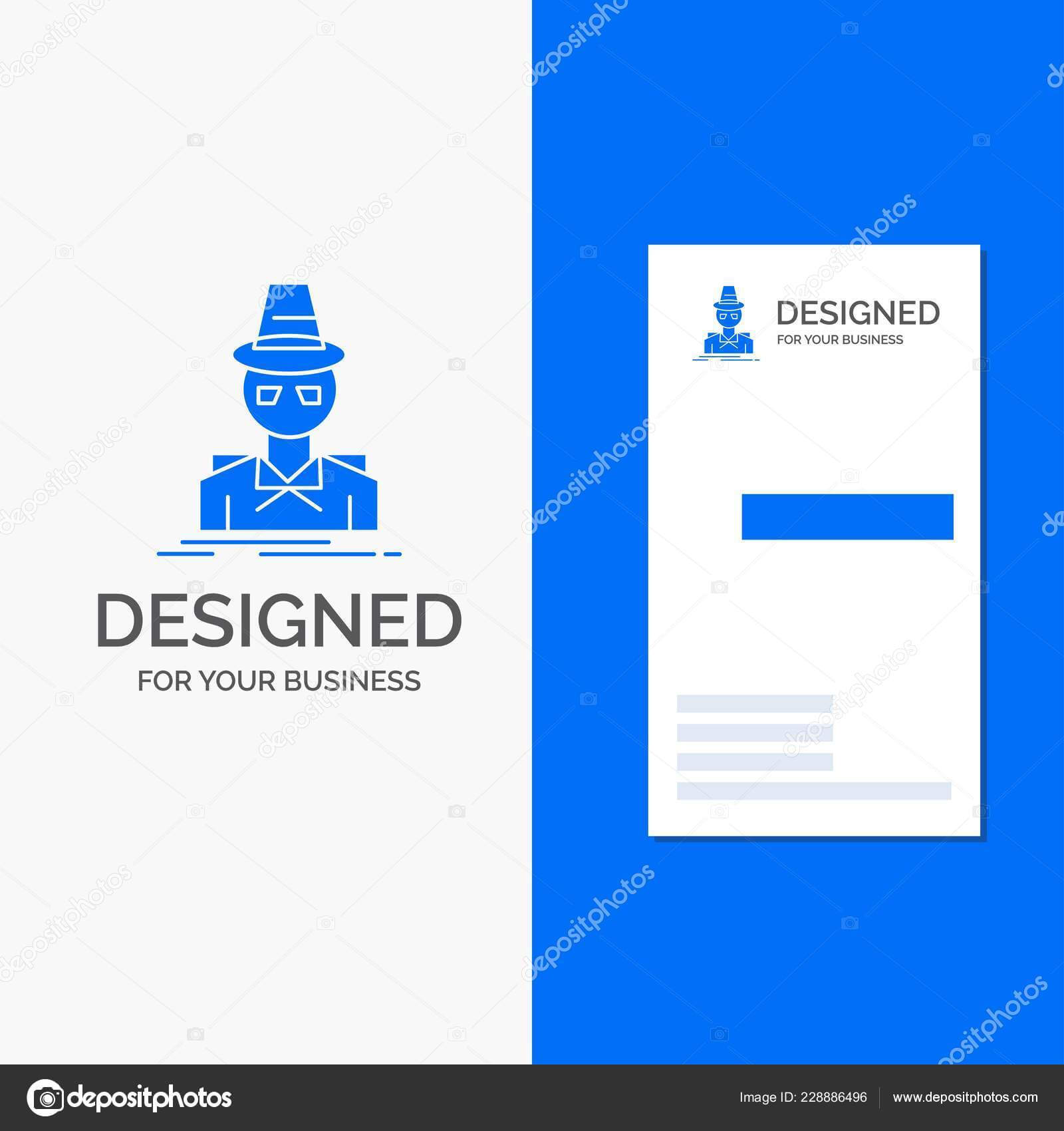 Business Logo Detective Hacker Incognito Spy Thief Vertical Throughout Spy Id Card Template
