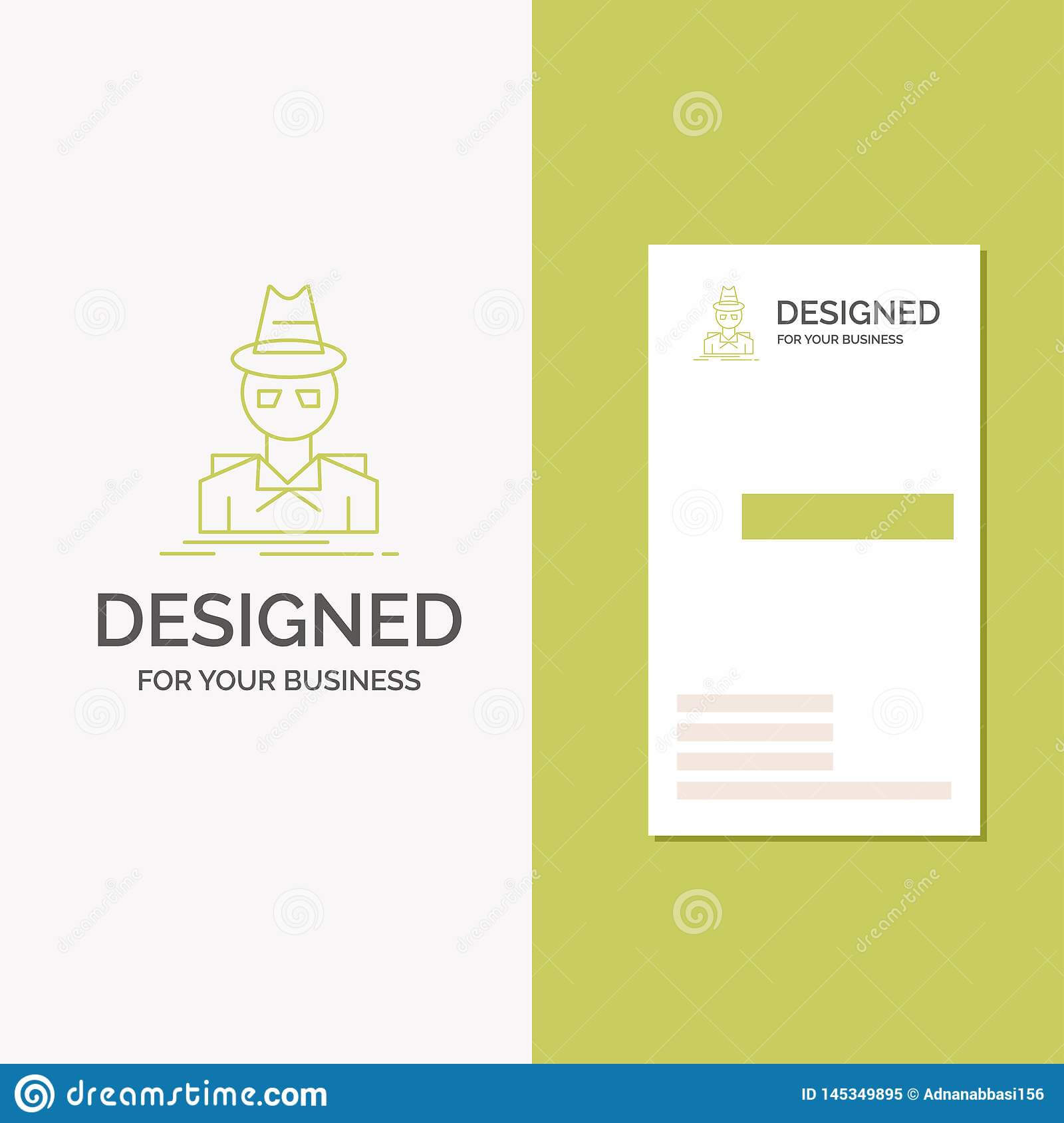 Business Logo For Detective, Hacker, Incognito, Spy, Thief For Spy Id Card Template