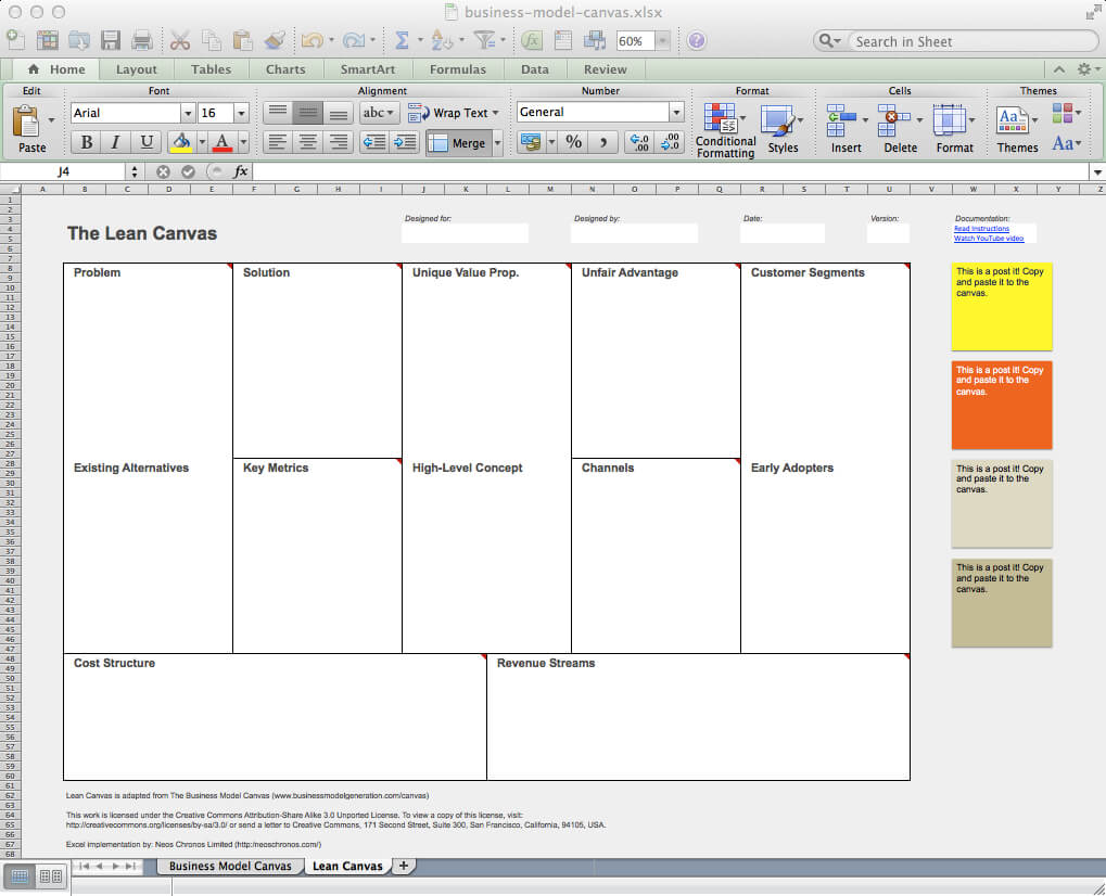 Business Model Canvas And Lean Canvas Templates. | Neos Chonos In Lean Canvas Word Template