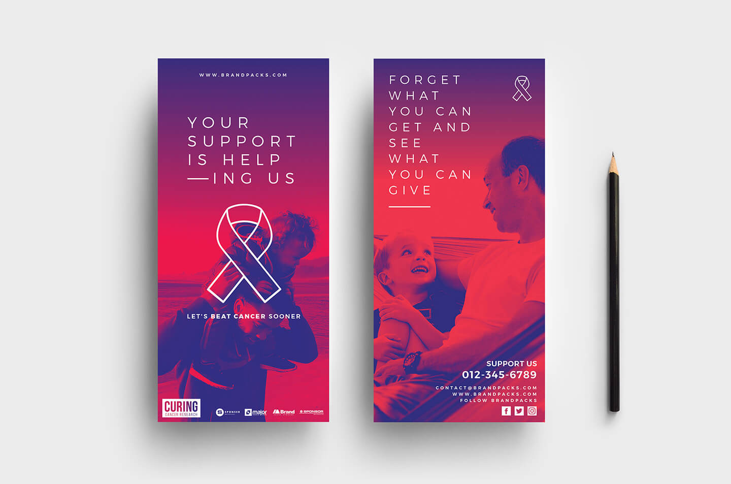 Cancer Charity Dl Card Template – Psd, Ai & Vector Inside Sponsor Card Template